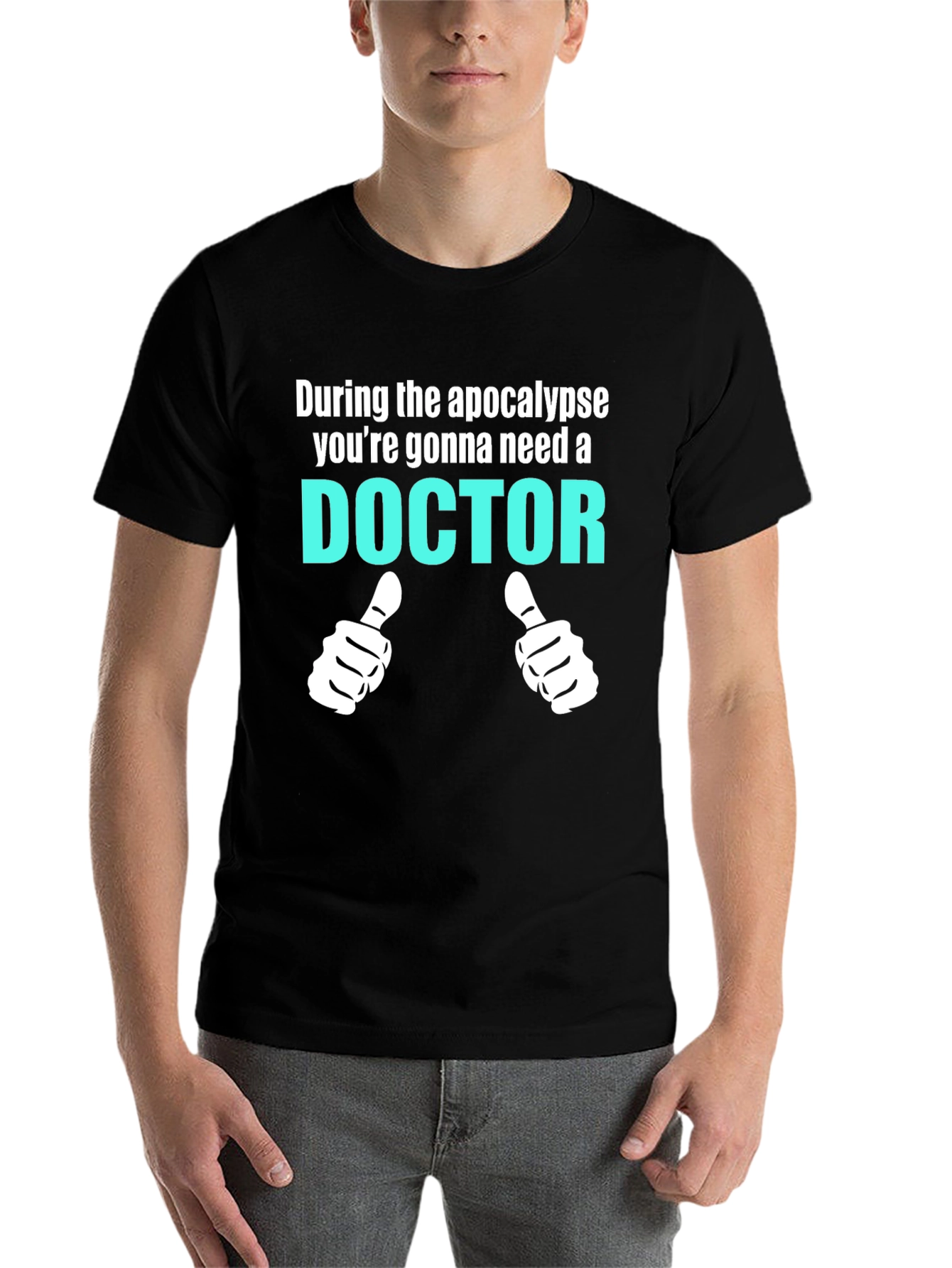 Black Apocalypse Doctor T-Shirt Funny Novelty Tee view 7