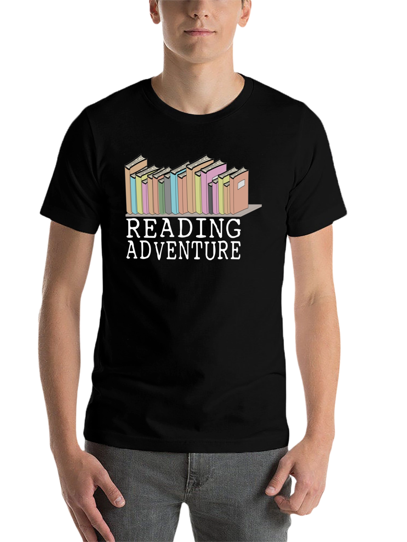 Black Reading Adventure Graphic T-Shirt view 7