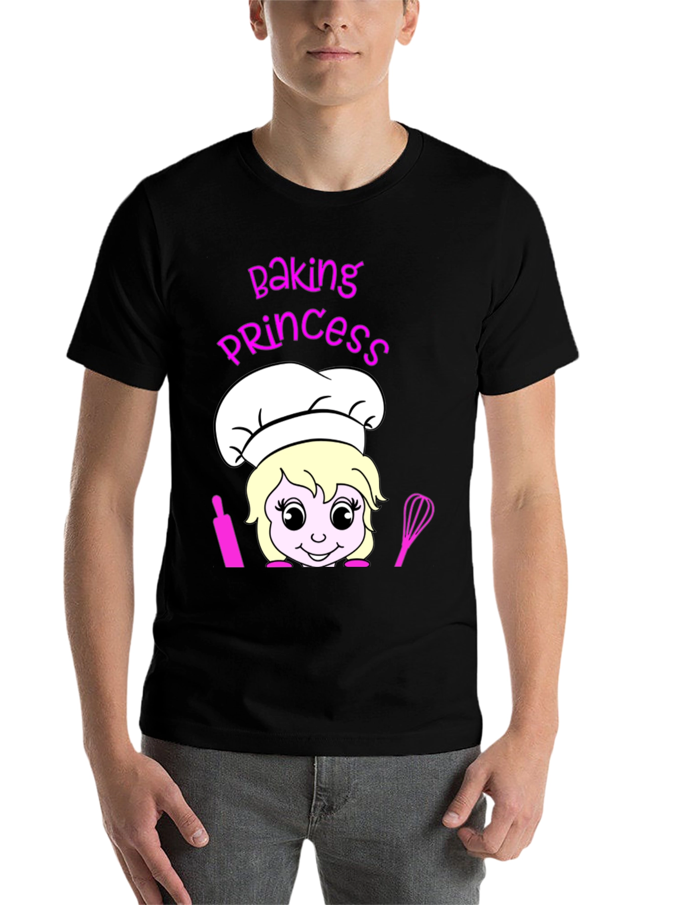 Black Baking Princess T-Shirt - Chef Cartoon Tee view 7