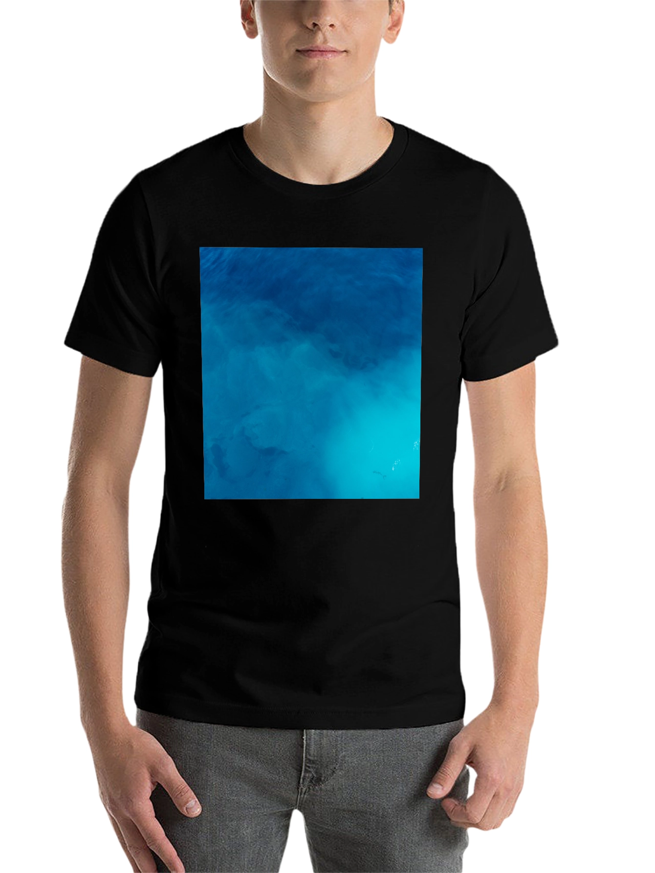 Black Ocean Water Graphic Tee - Relaxed Fit Black Shirt view 7