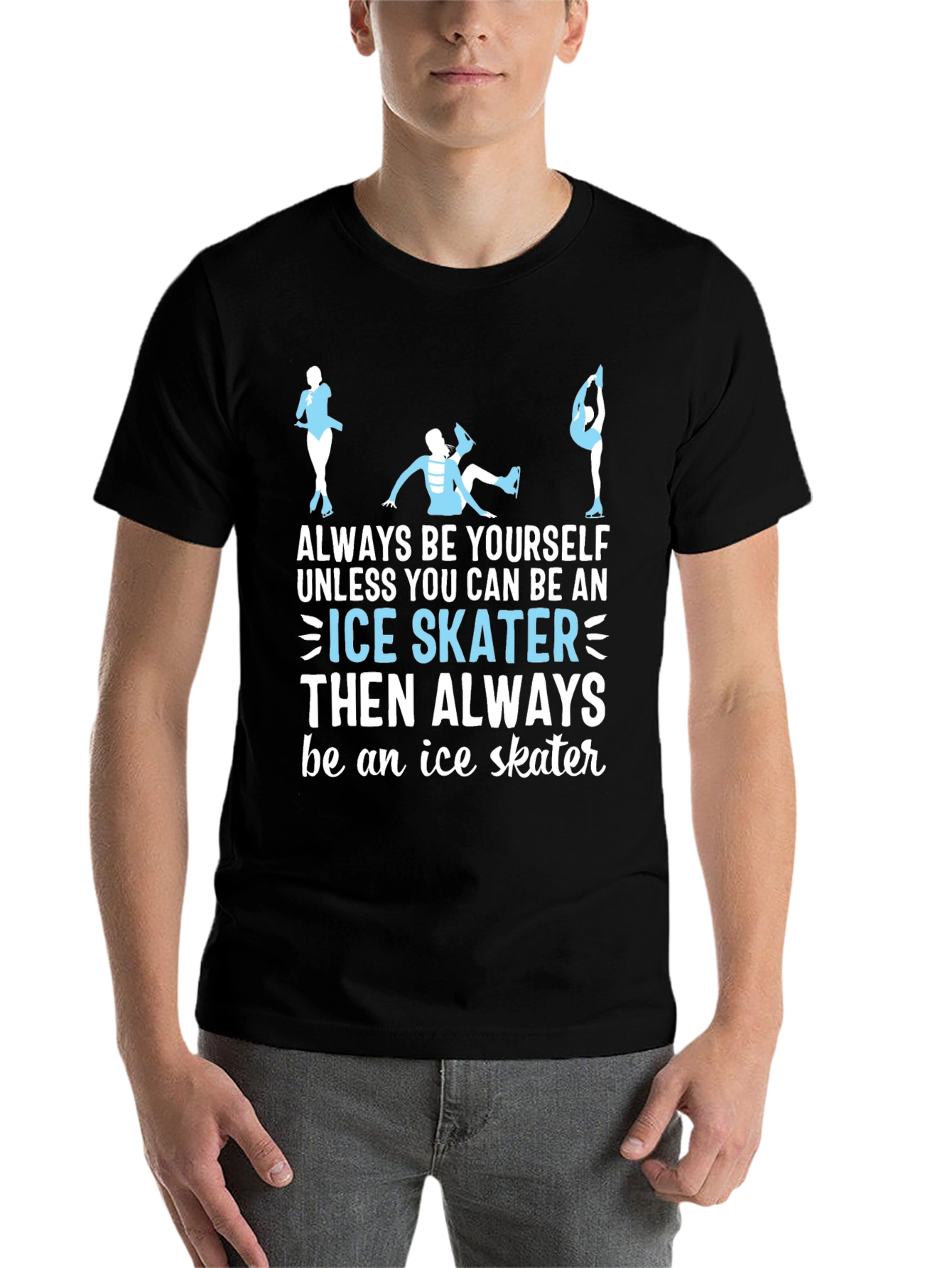 Black Ice Skater T-Shirt: Always Be Yourself Apparel view 7