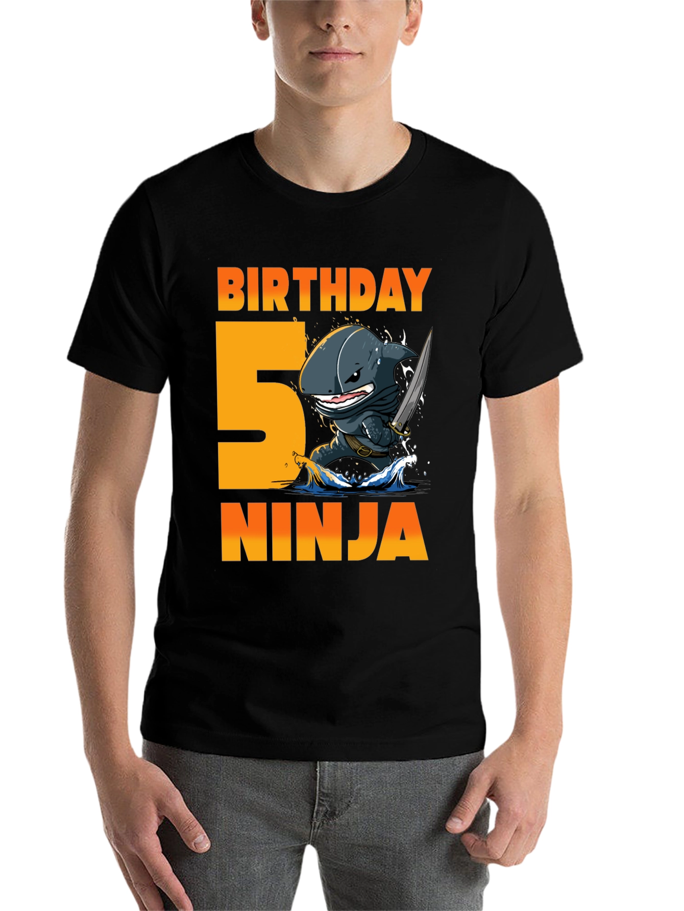 Black Birthday 5 Ninja T-Shirt view 7