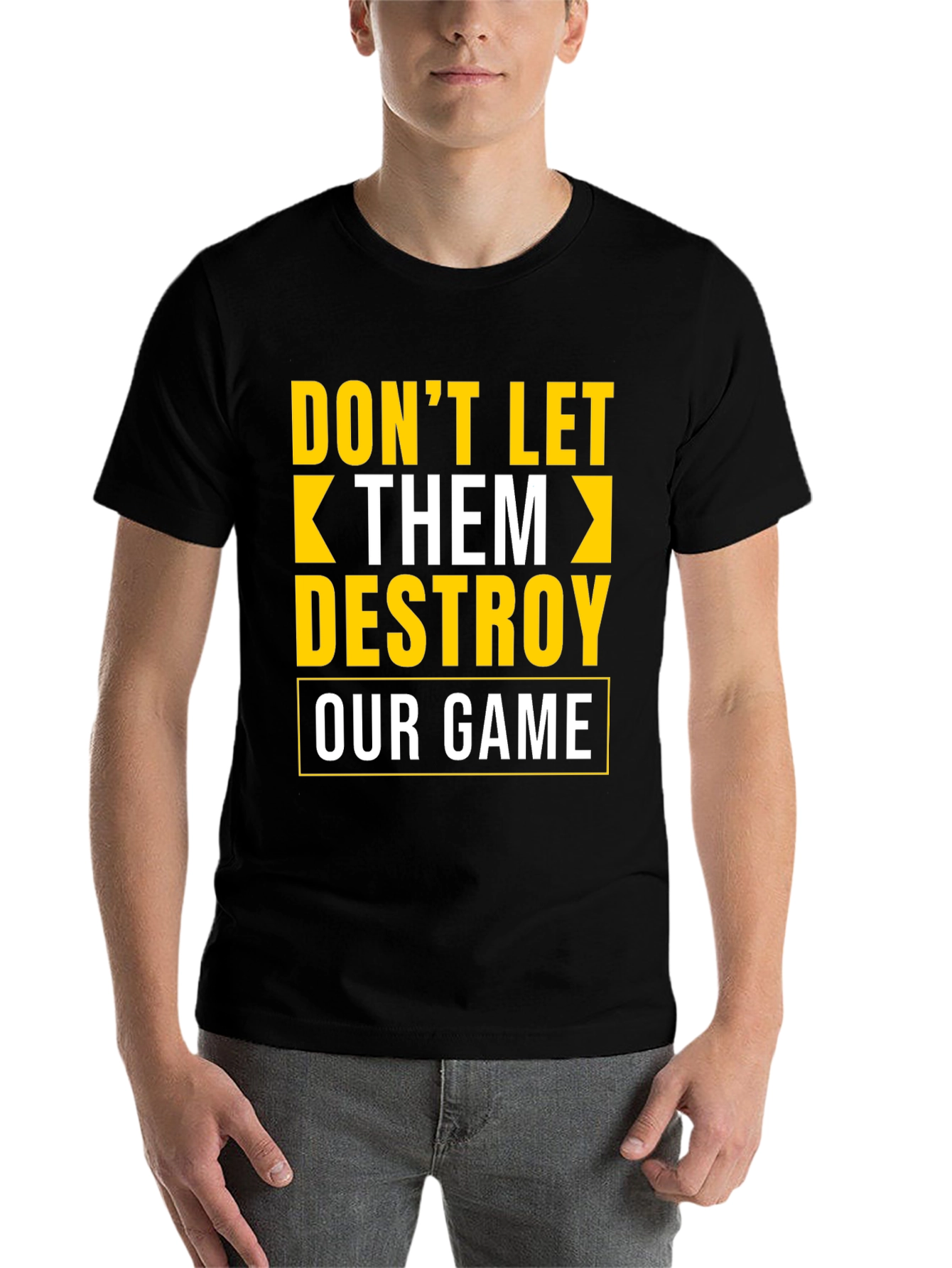 Black Don't Let Them Destroy Our Game Graphic Tee view 7