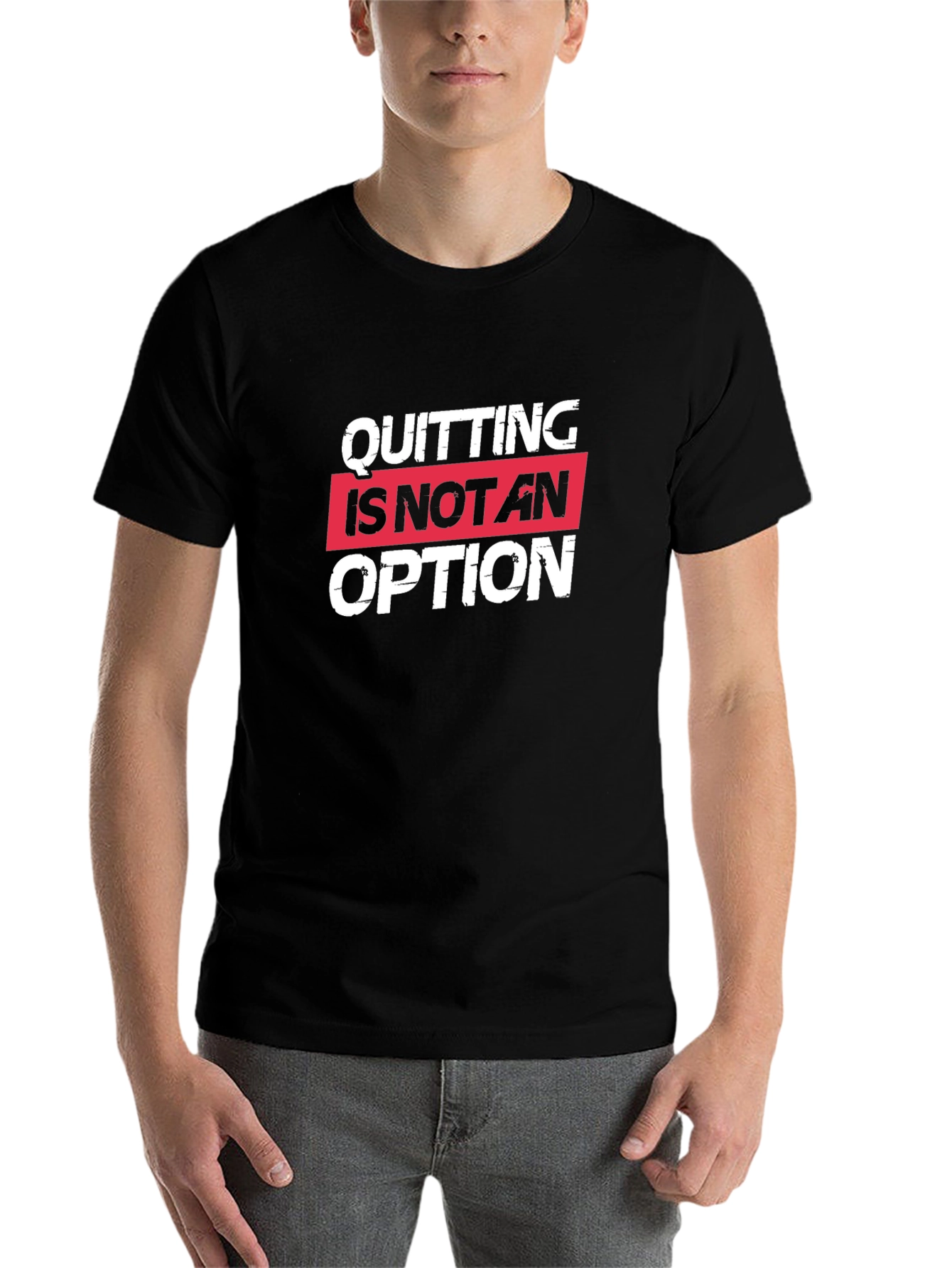 Black Quitting Is Not An Option Black Tee Shirt view 7