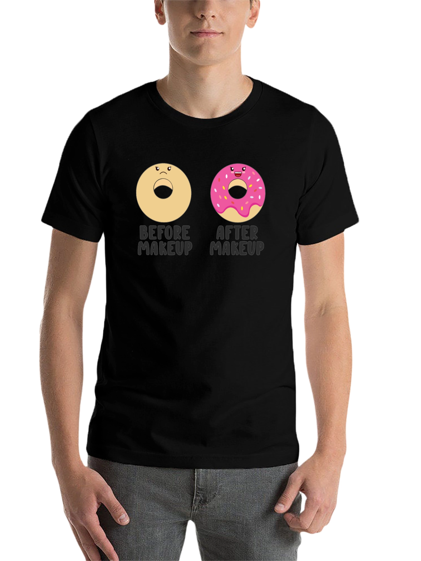 Black Donut Makeup Funny T-Shirt, Graphic Tee view 7