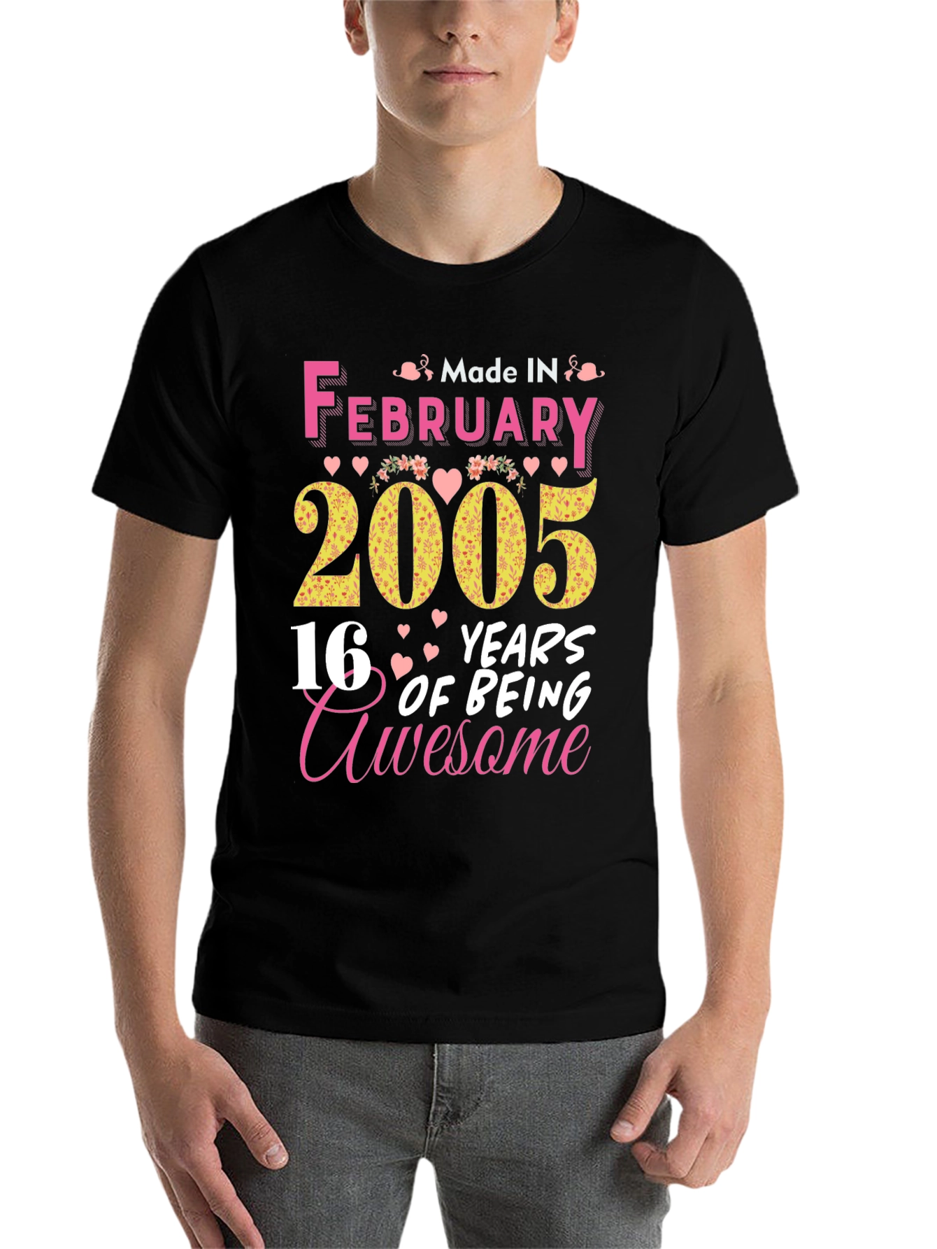 Black February 2005 16 Years Awesome T-Shirt view 7