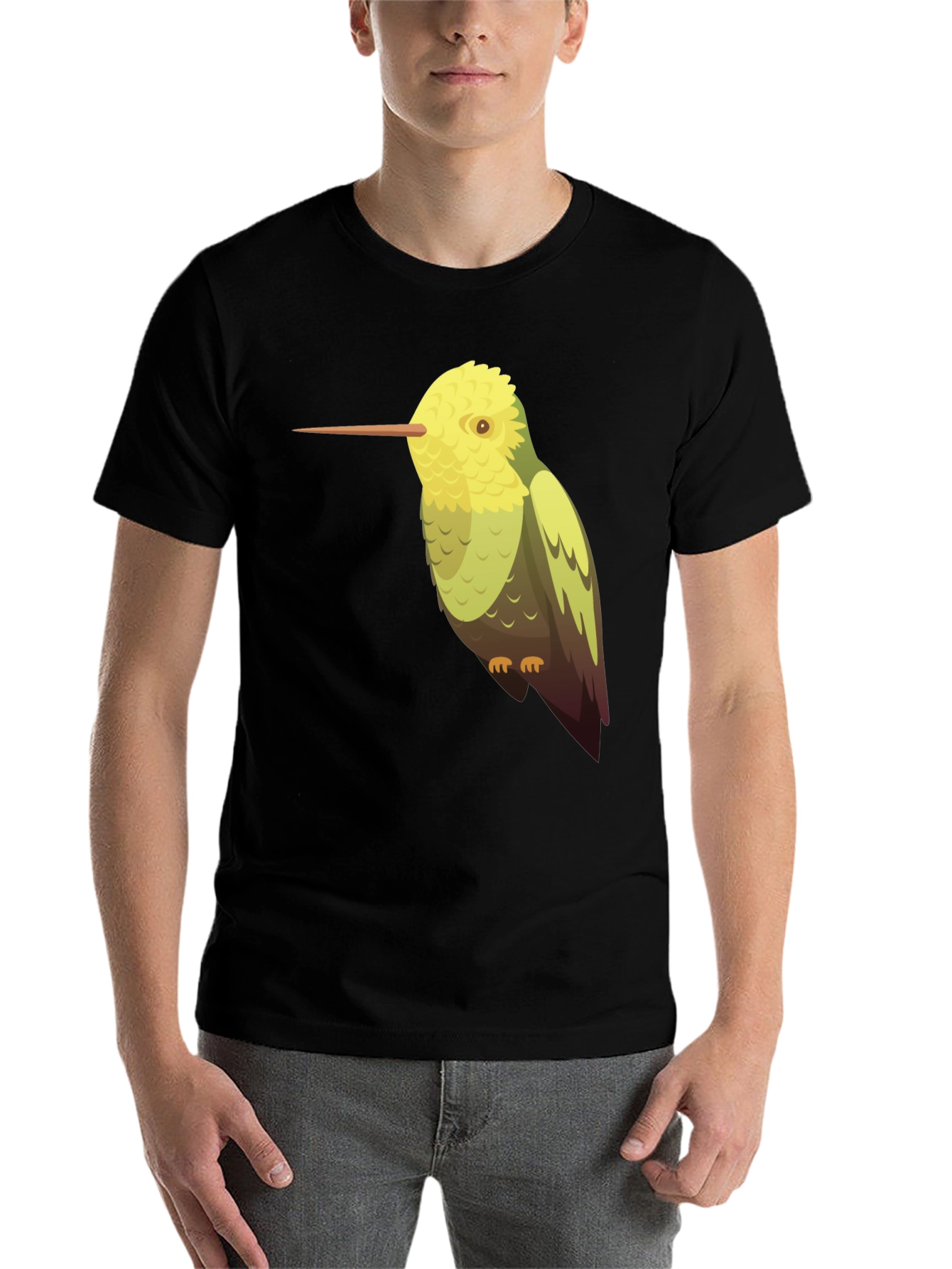Black Hummingbird Graphic Tee - Black Cotton Blend view 7