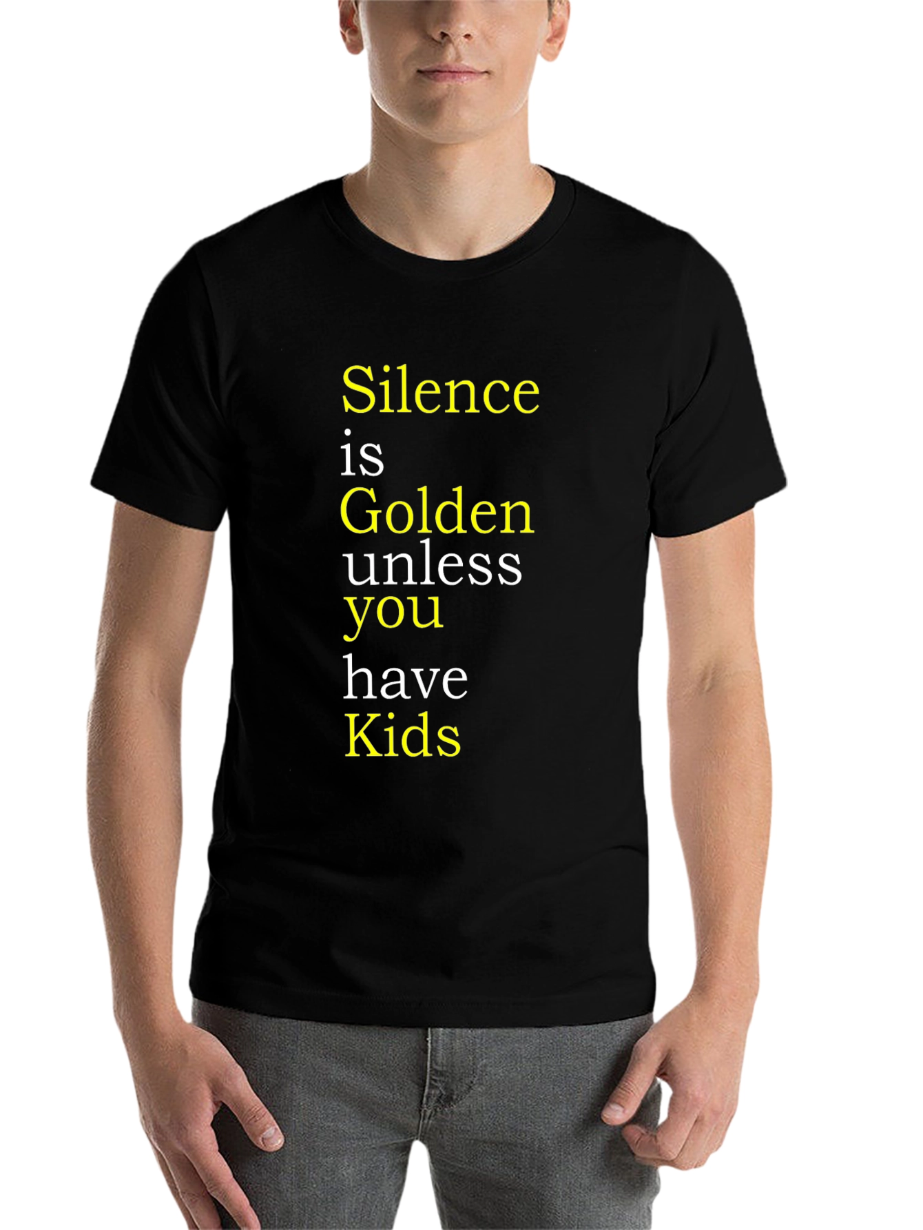 Black Silence is Golden T-Shirt - Funny Parent Tee view 7