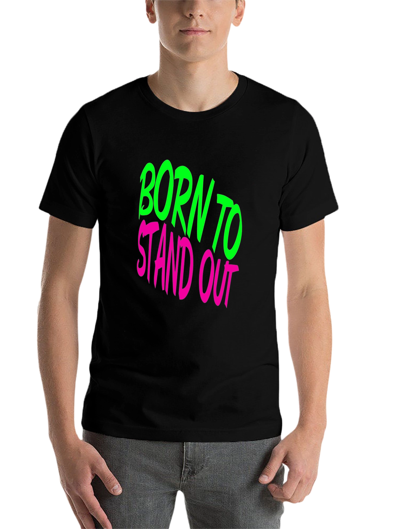Black Born to Stand Out Graphic T-Shirt view 7