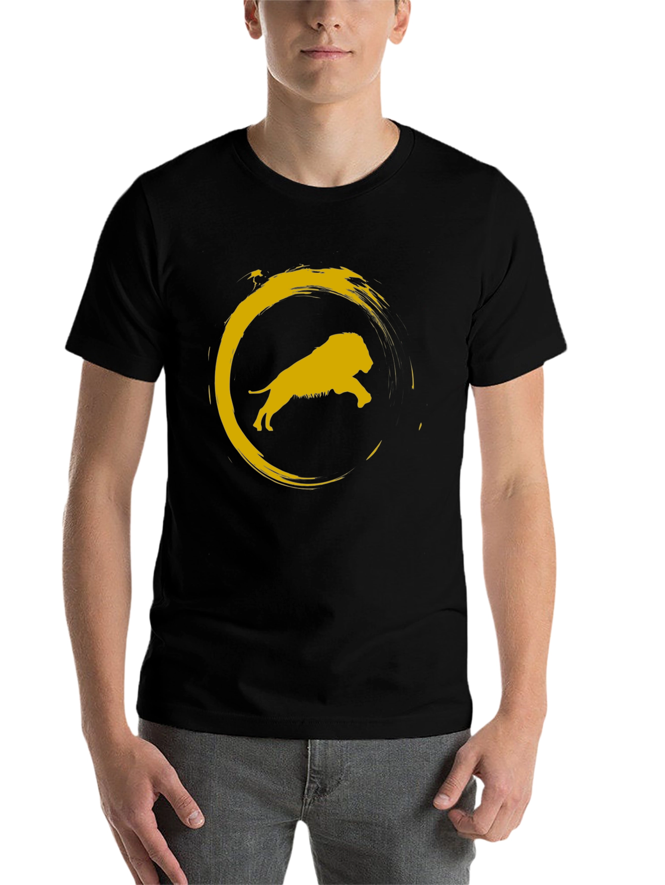Black Lion Circle Graphic Tee - Stylish Menswear view 7
