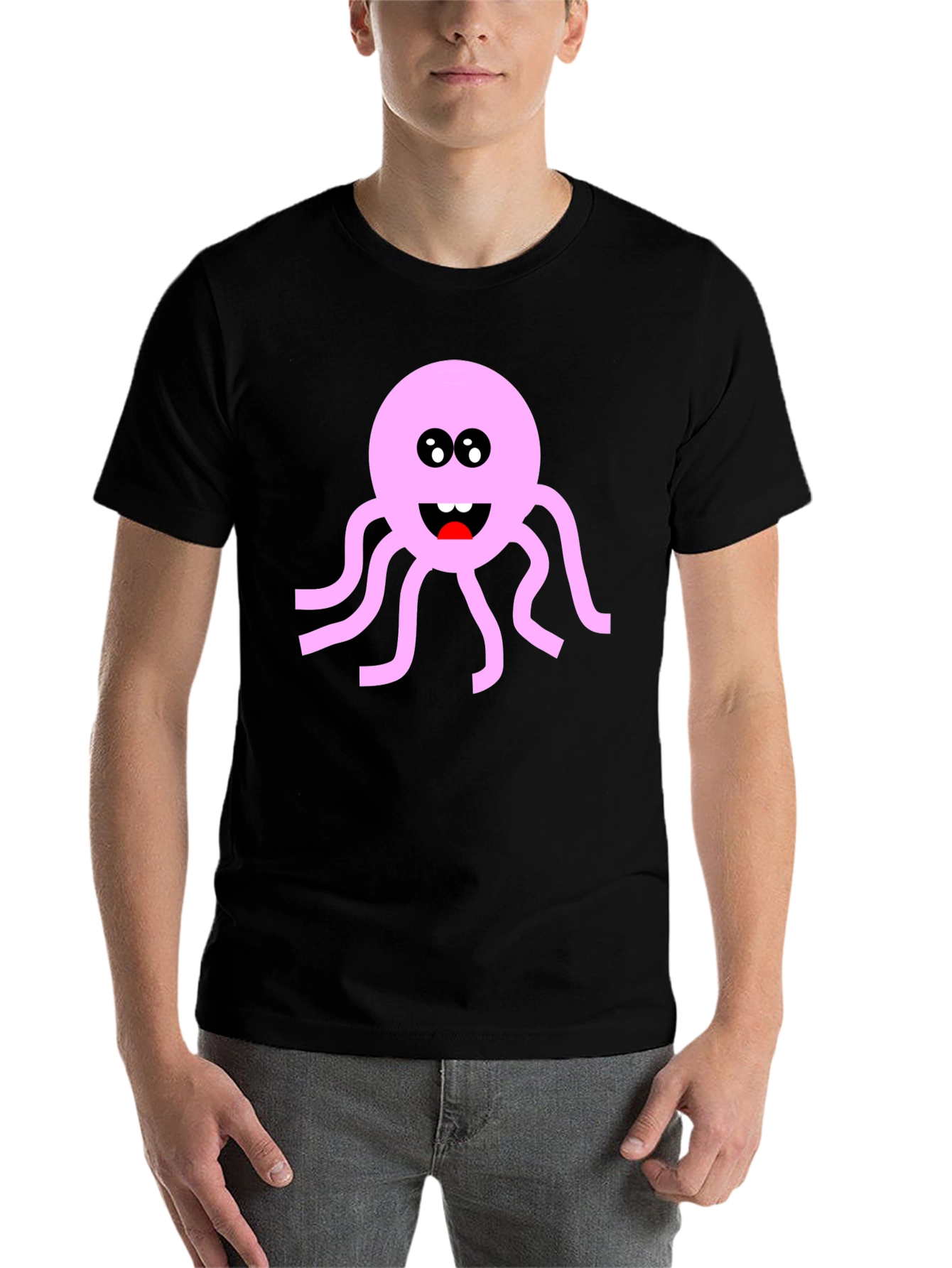 Black Pink Octopus Graphic T-Shirt - Fun & Unique! view 7