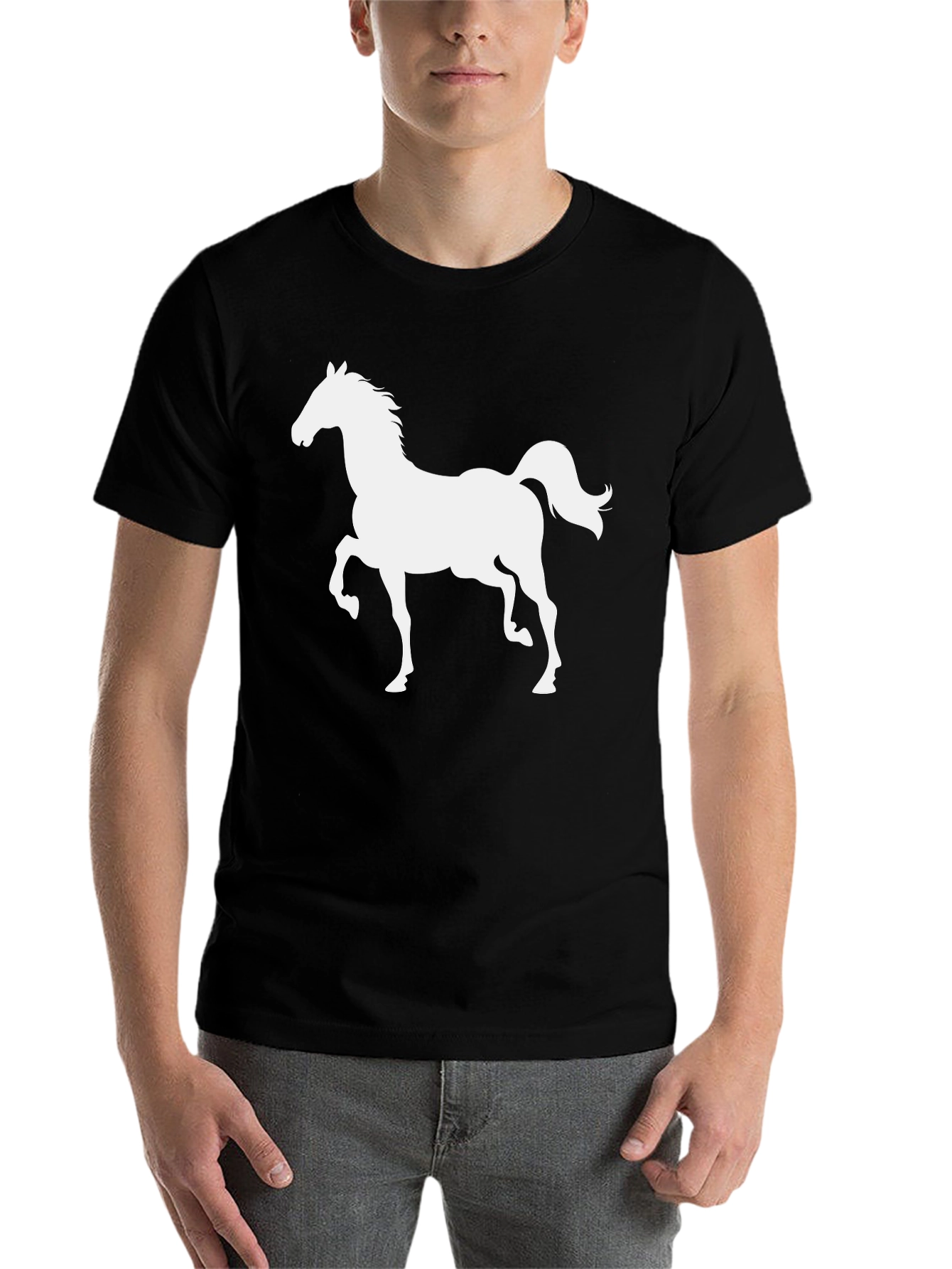 Black Black Horse Graphic Tee - Stylish Men's T-Shirt view 7