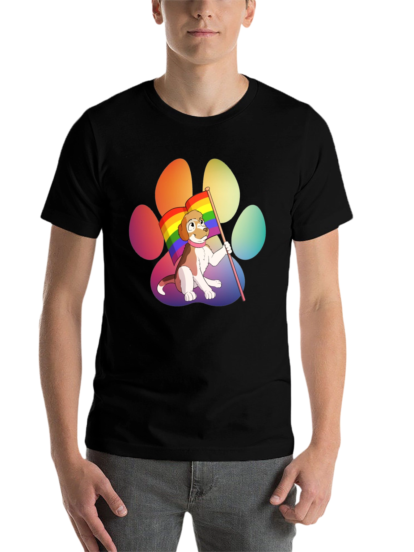 Black Pride Pup T-Shirt - LGBTQ+ Dog Paw Tee view 7