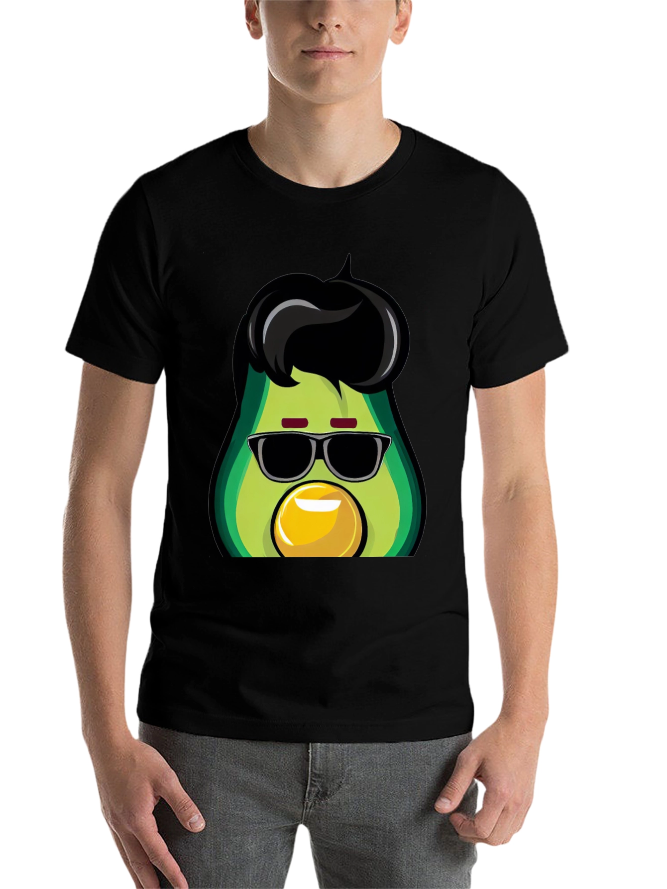 Black Cool Avocado T-Shirt - Funky Graphic Tee view 7