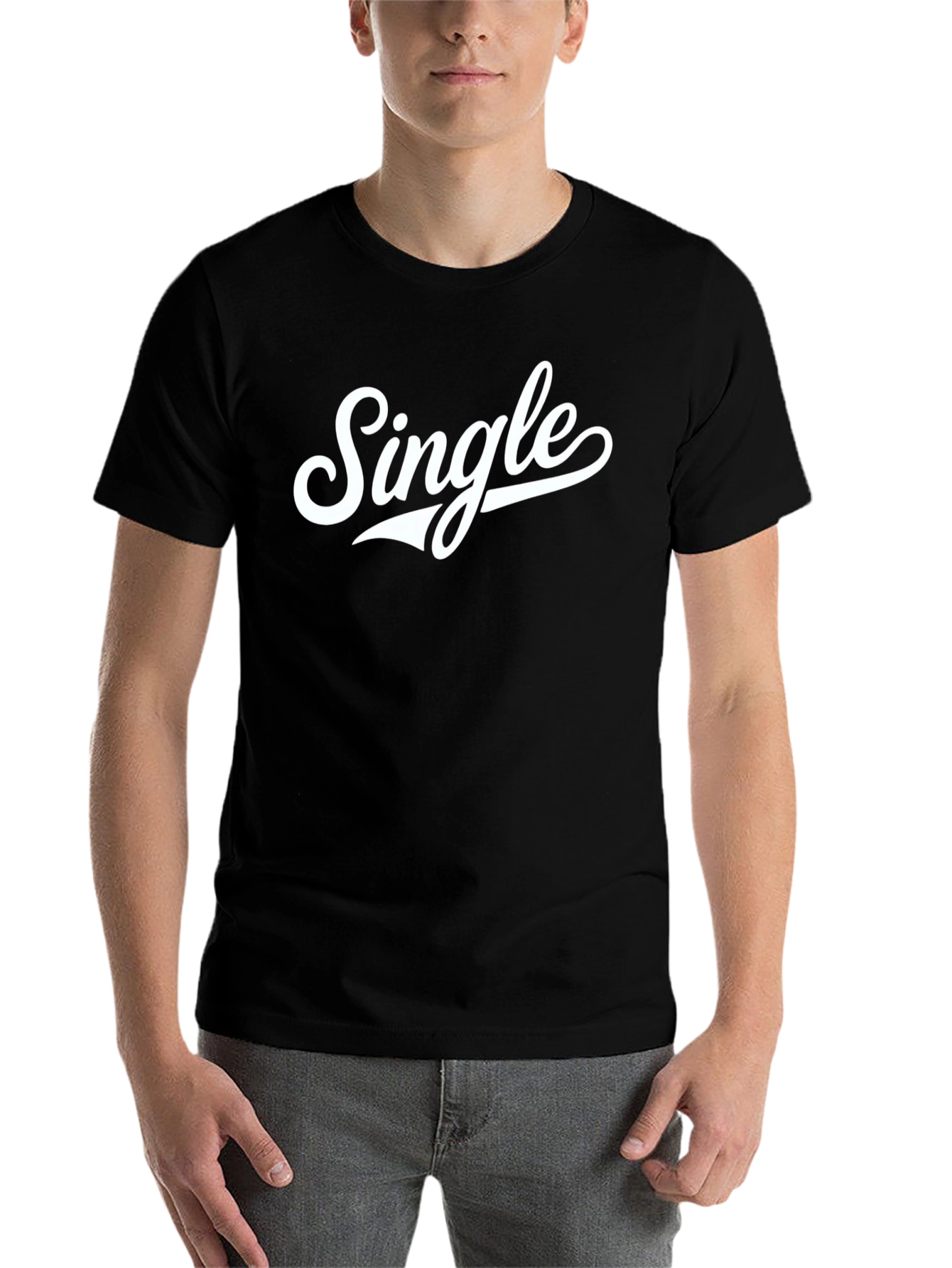 Black Single Graphic Tee - Black Cotton Blend view 7