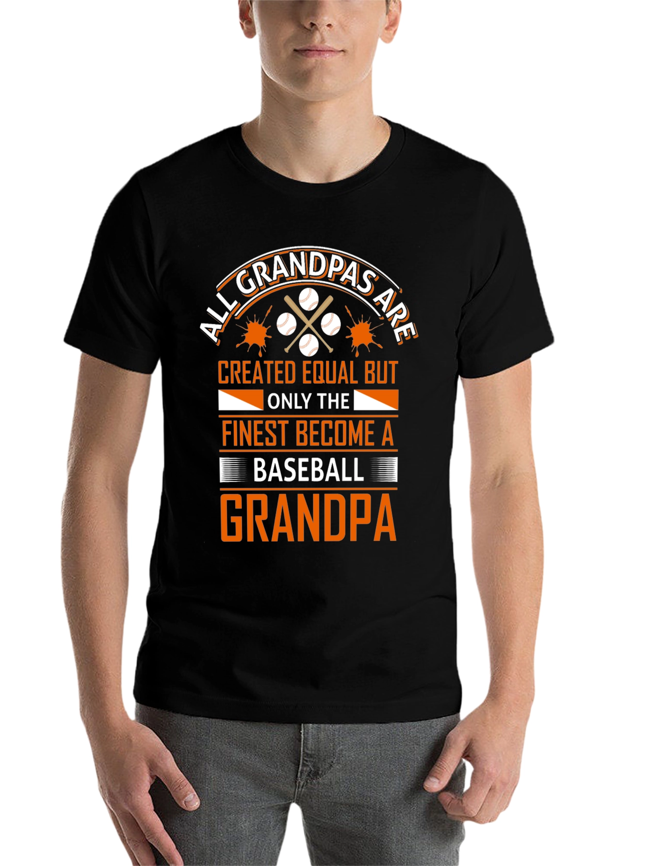 Black Baseball Grandpa T-Shirt - All Grandpas Created Equal view 7