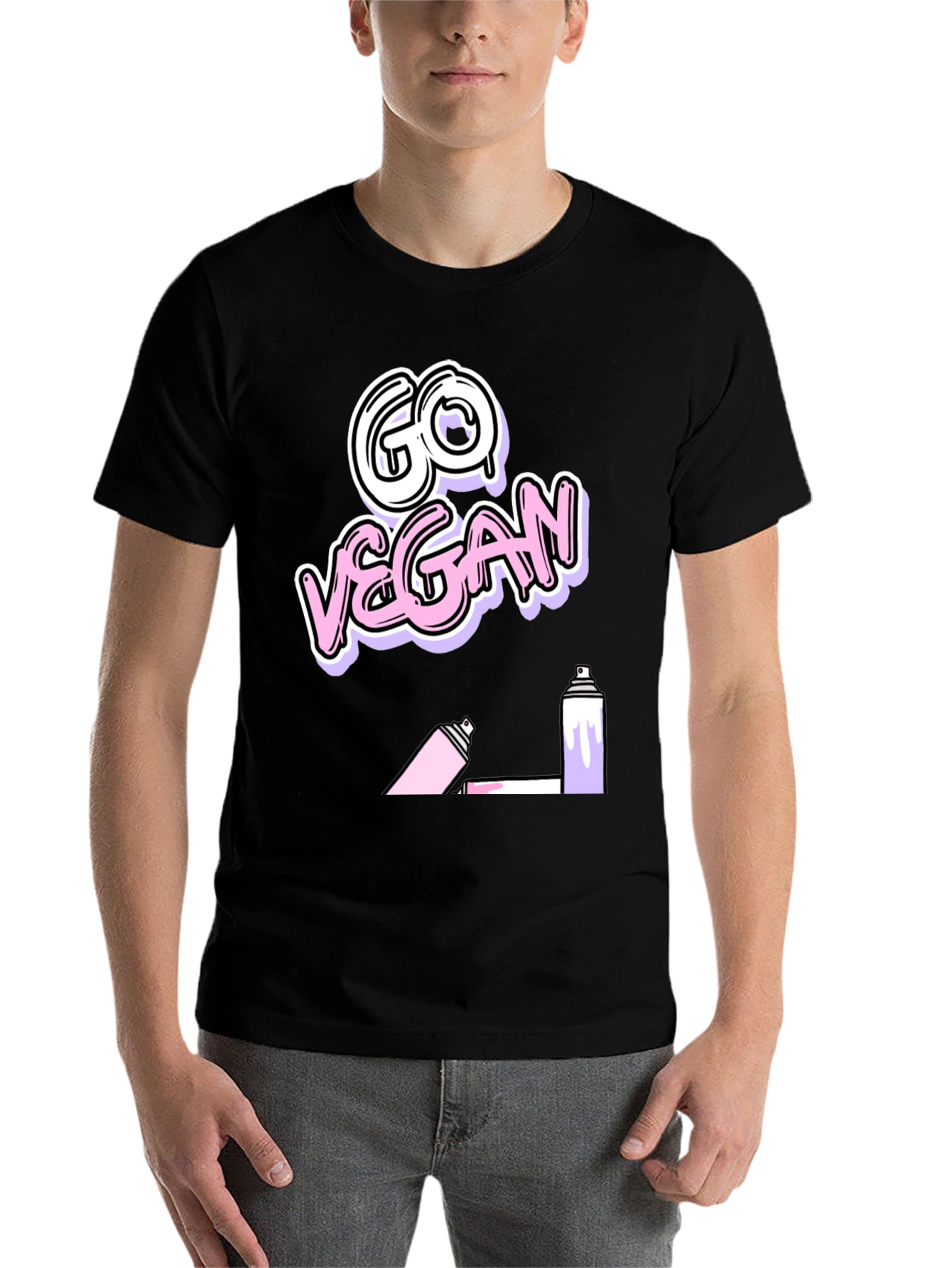 Black Go Vegan Graffiti T-Shirt view 7