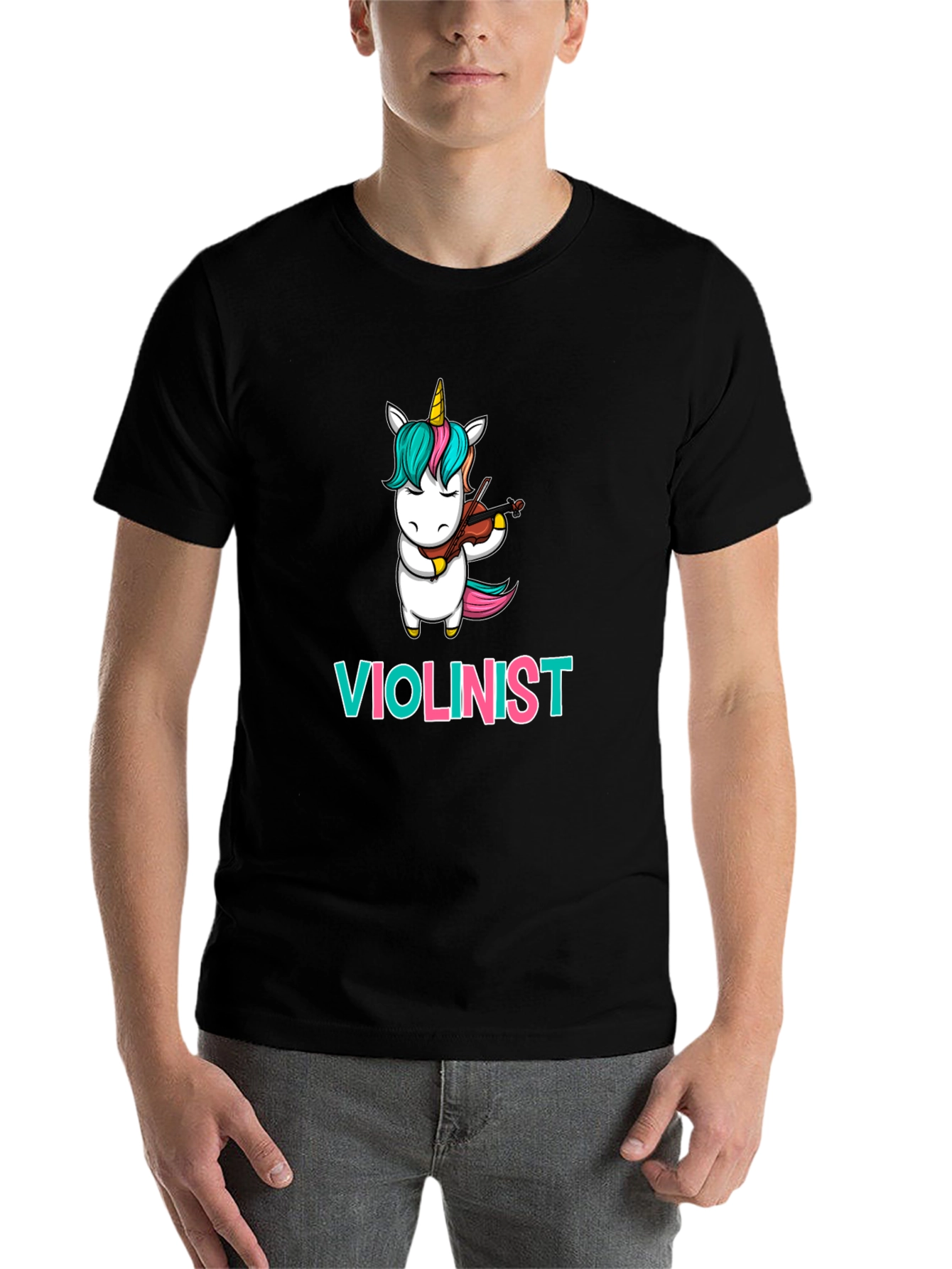 Black Unicorn Violinist T-Shirt: Funny Musician Tee view 7