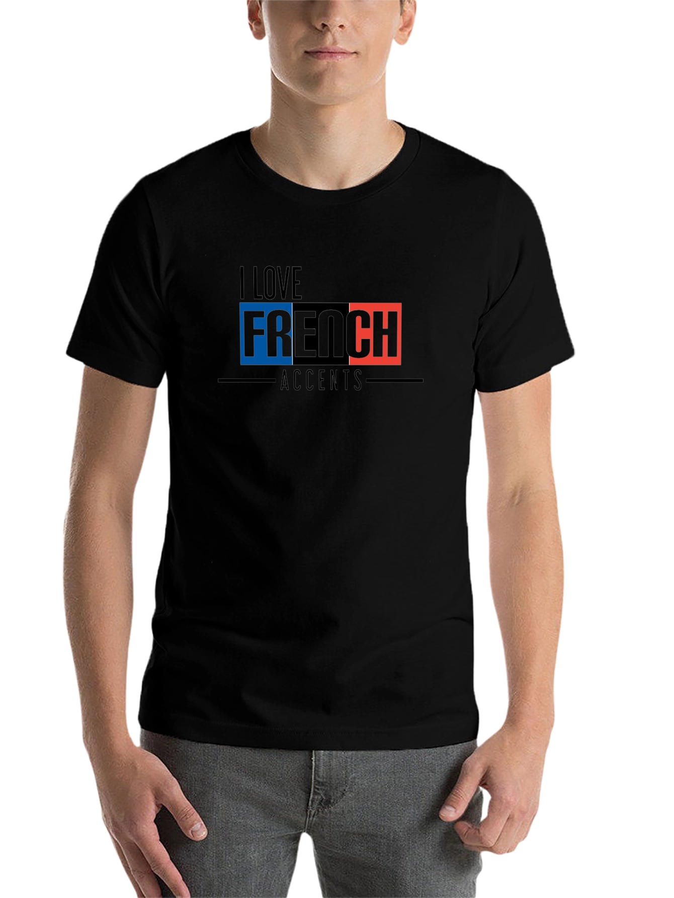 Black I Love French Accents Black Graphic Tee view 7