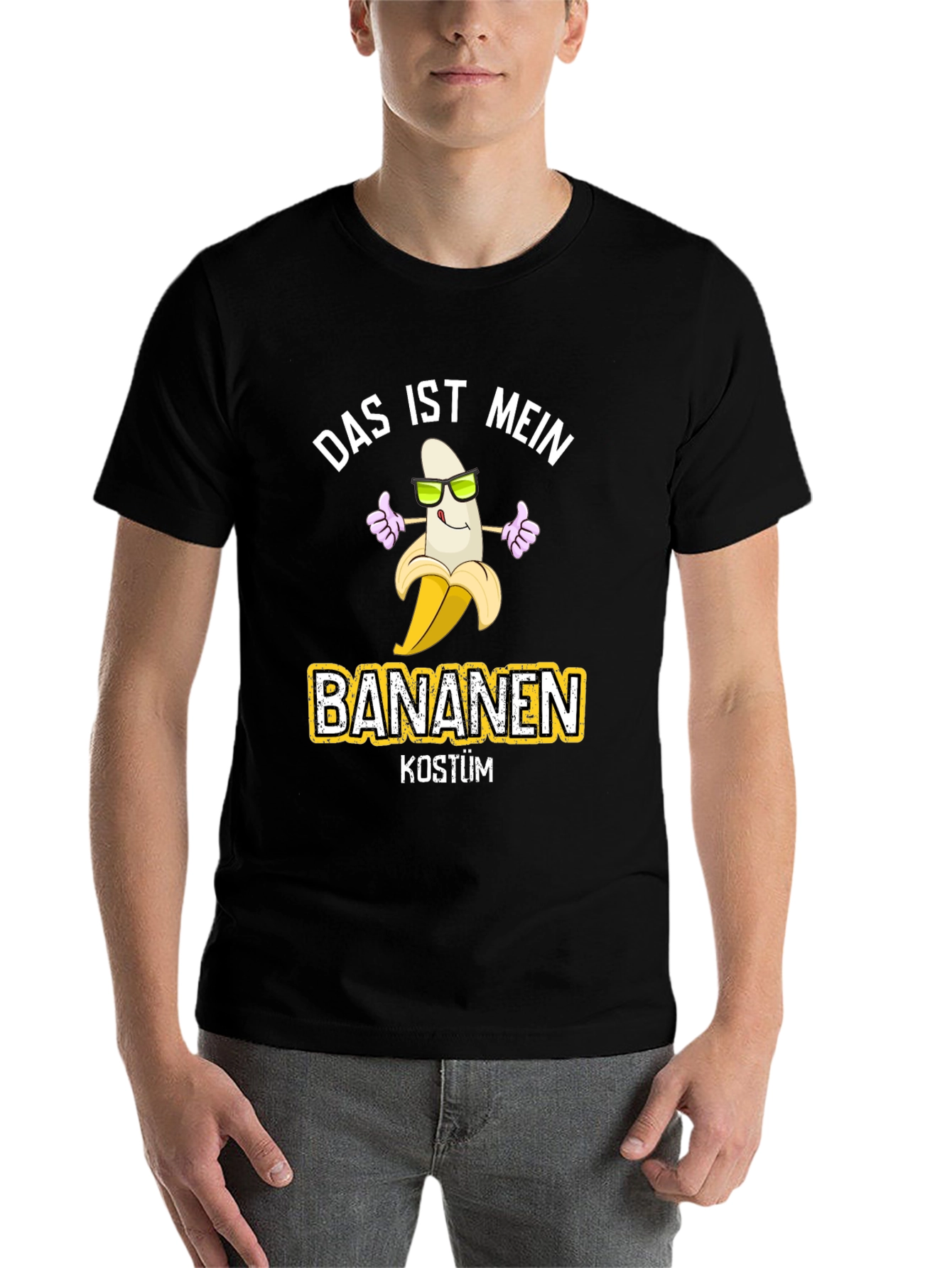 Black Funny Banana Costume T-Shirt view 7