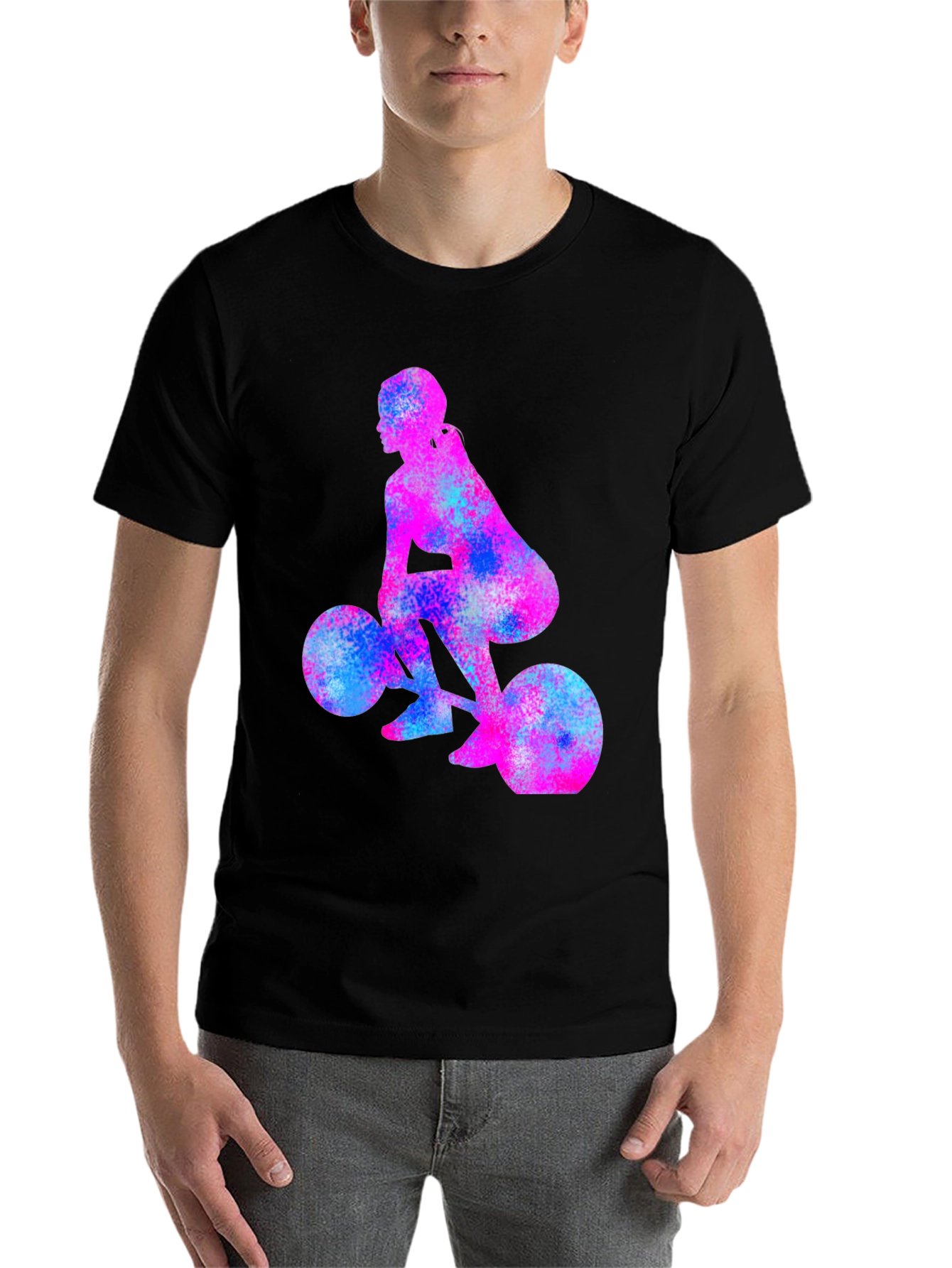 Black Weightlifting Girl Tee - Unique Workout Shirt view 7