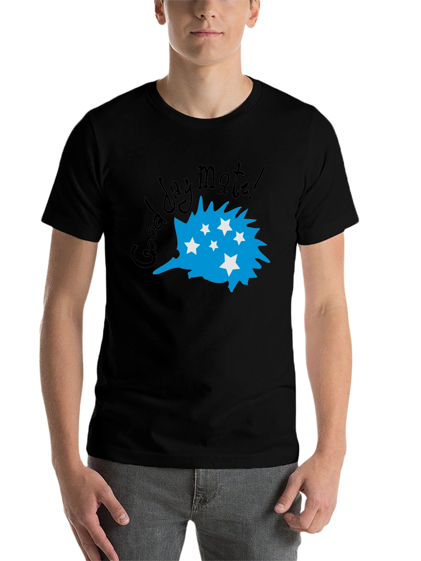 Black Good Day Mate Aussie Echidna T-Shirt view 7