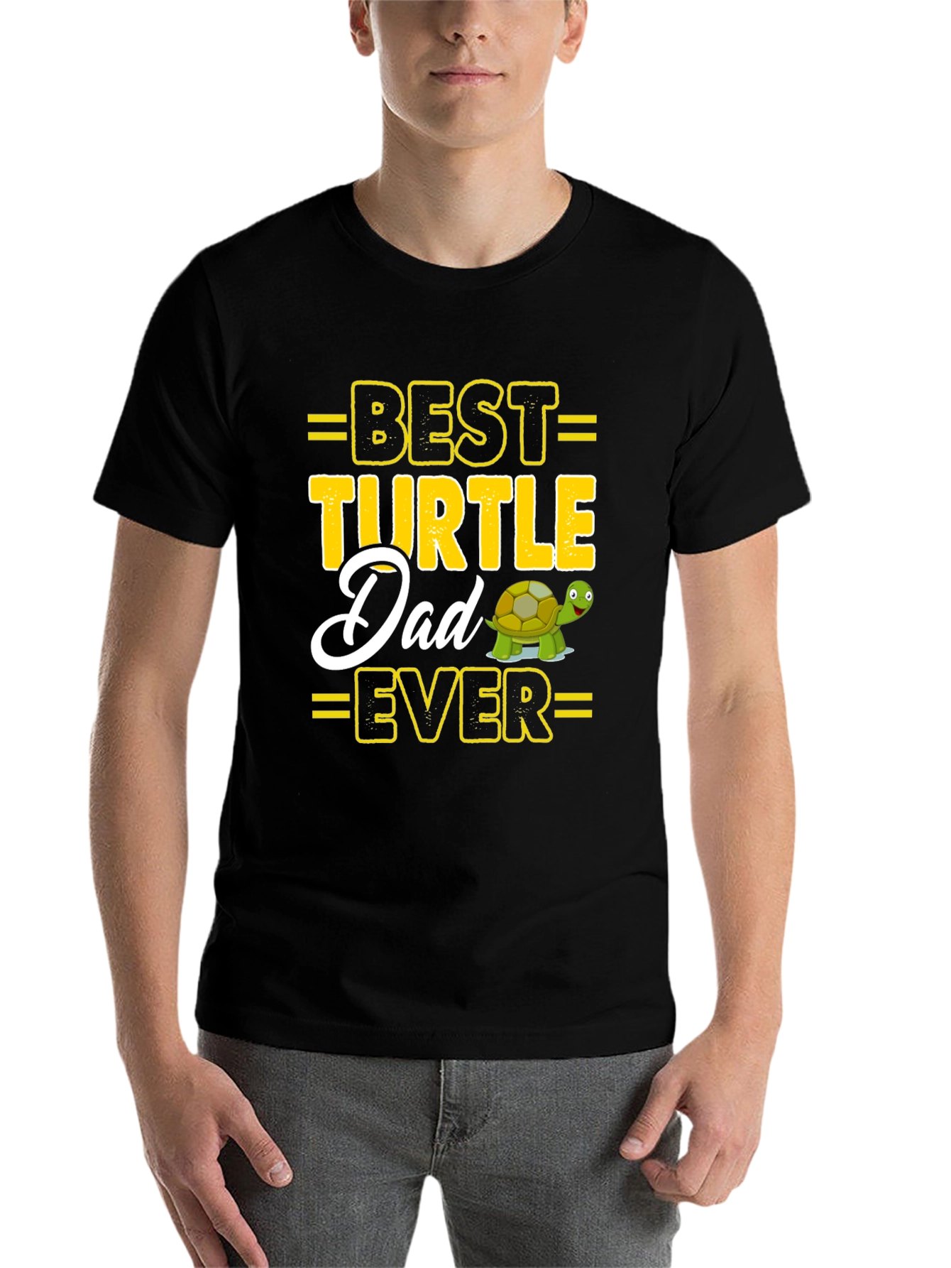 Black Best Turtle Dad Ever Graphic Tee view 7