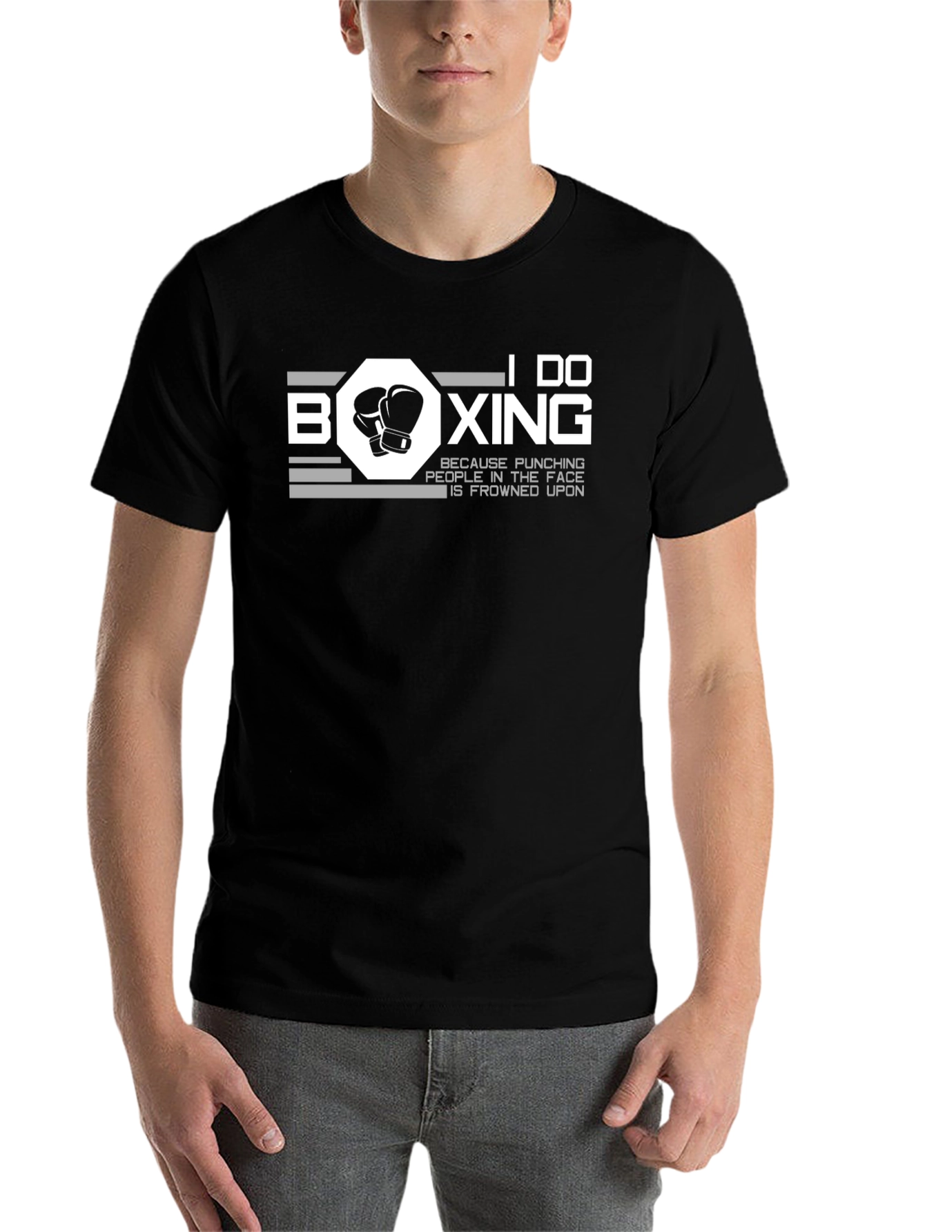 Black Funny Boxing Graphic T-Shirt view 7