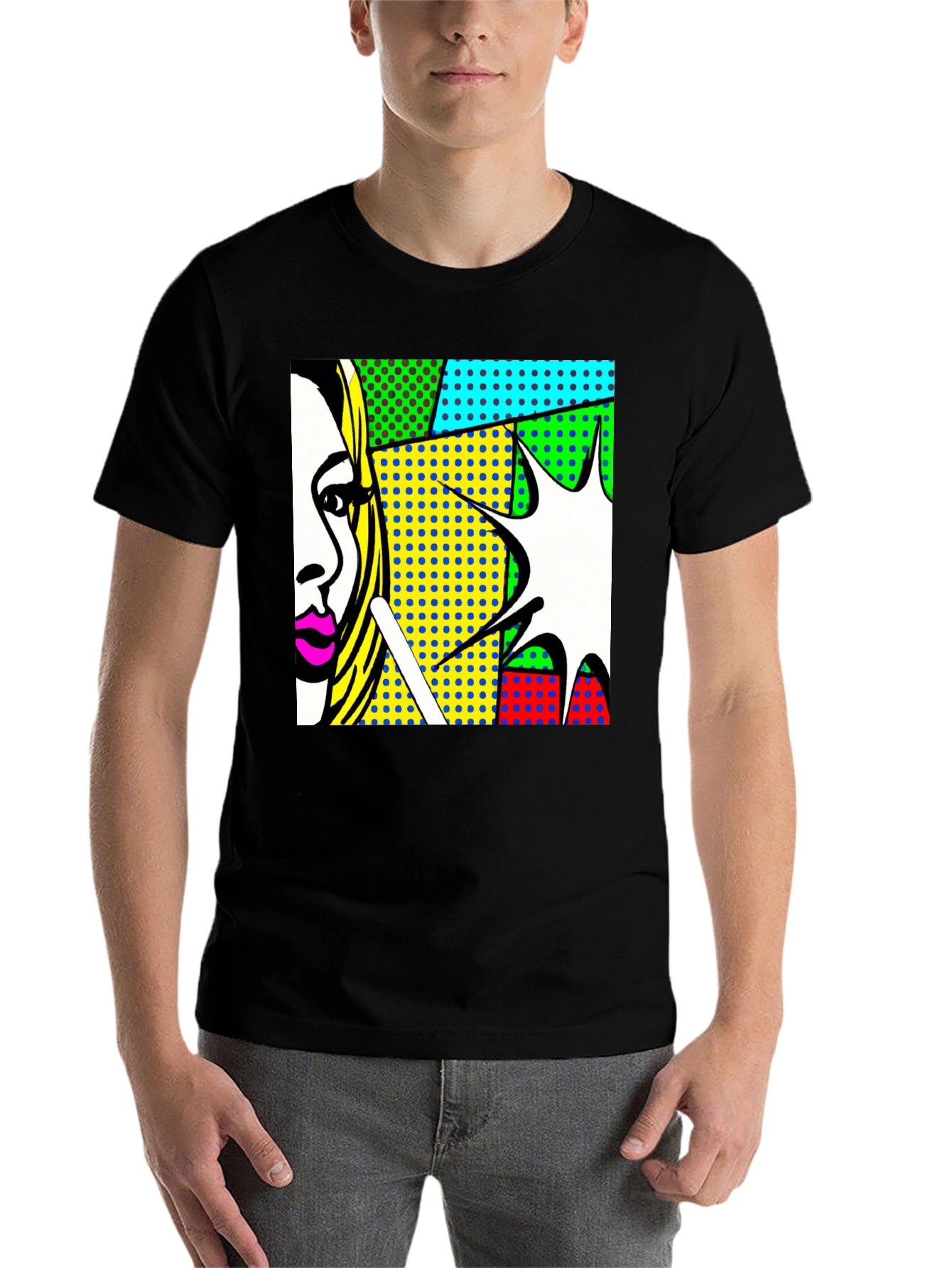 Black Pop Art Graphic Tee view 7