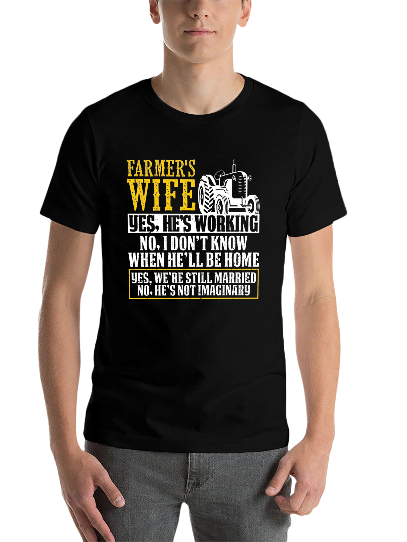 Black Farmer's Wife Novelty Graphic T-Shirt view 7