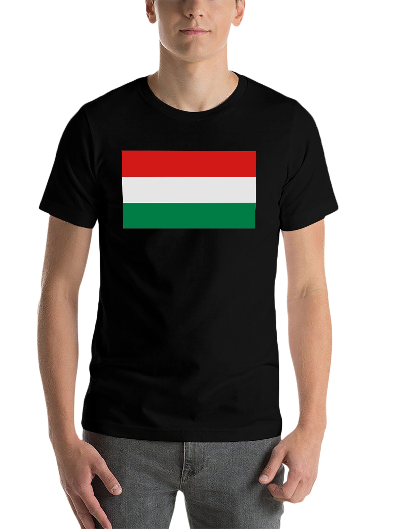 Black Hungary Flag Graphic T-Shirt - Black Tee view 7