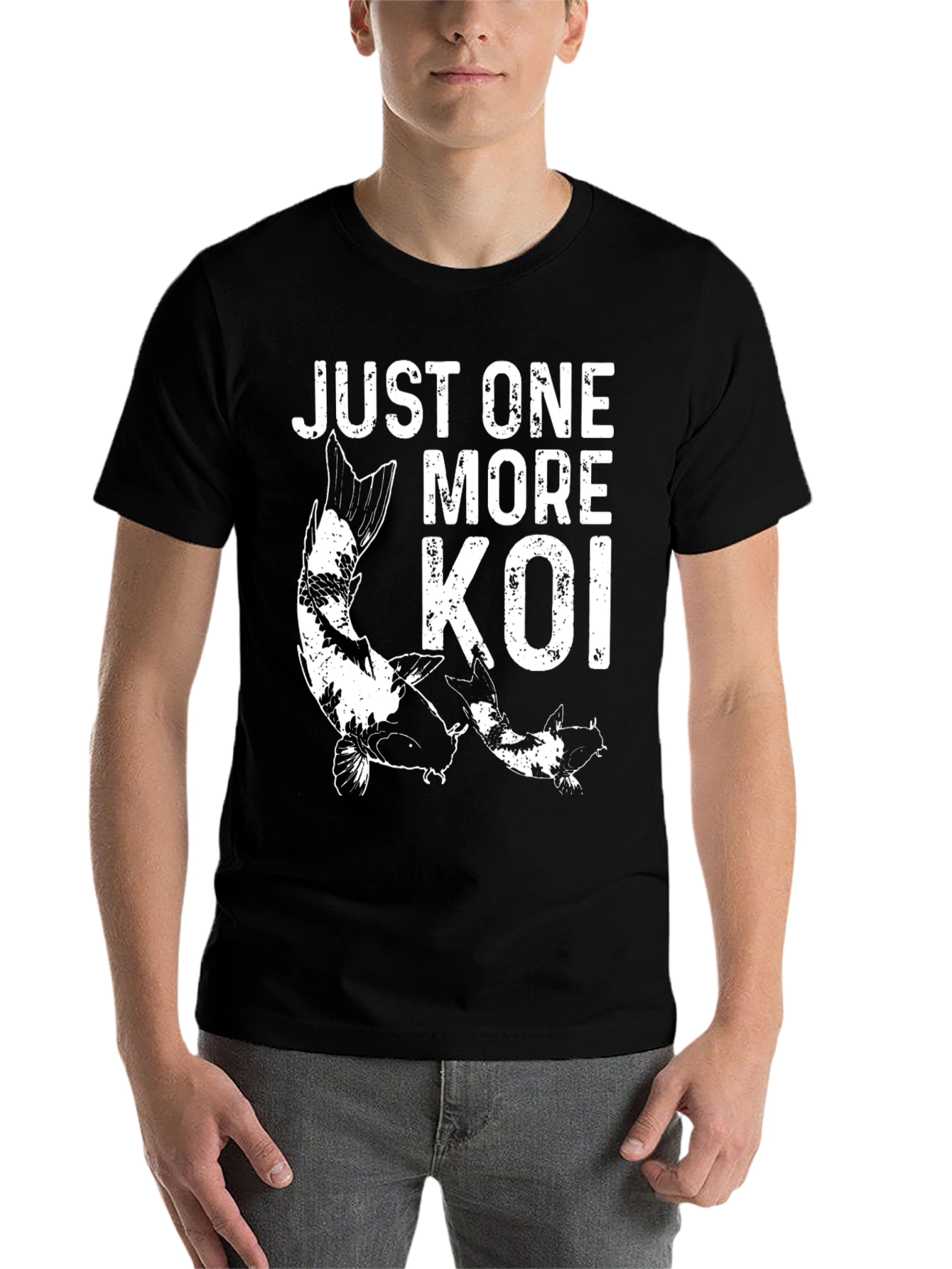 Black Just One More Koi Graphic Tee - Black view 7