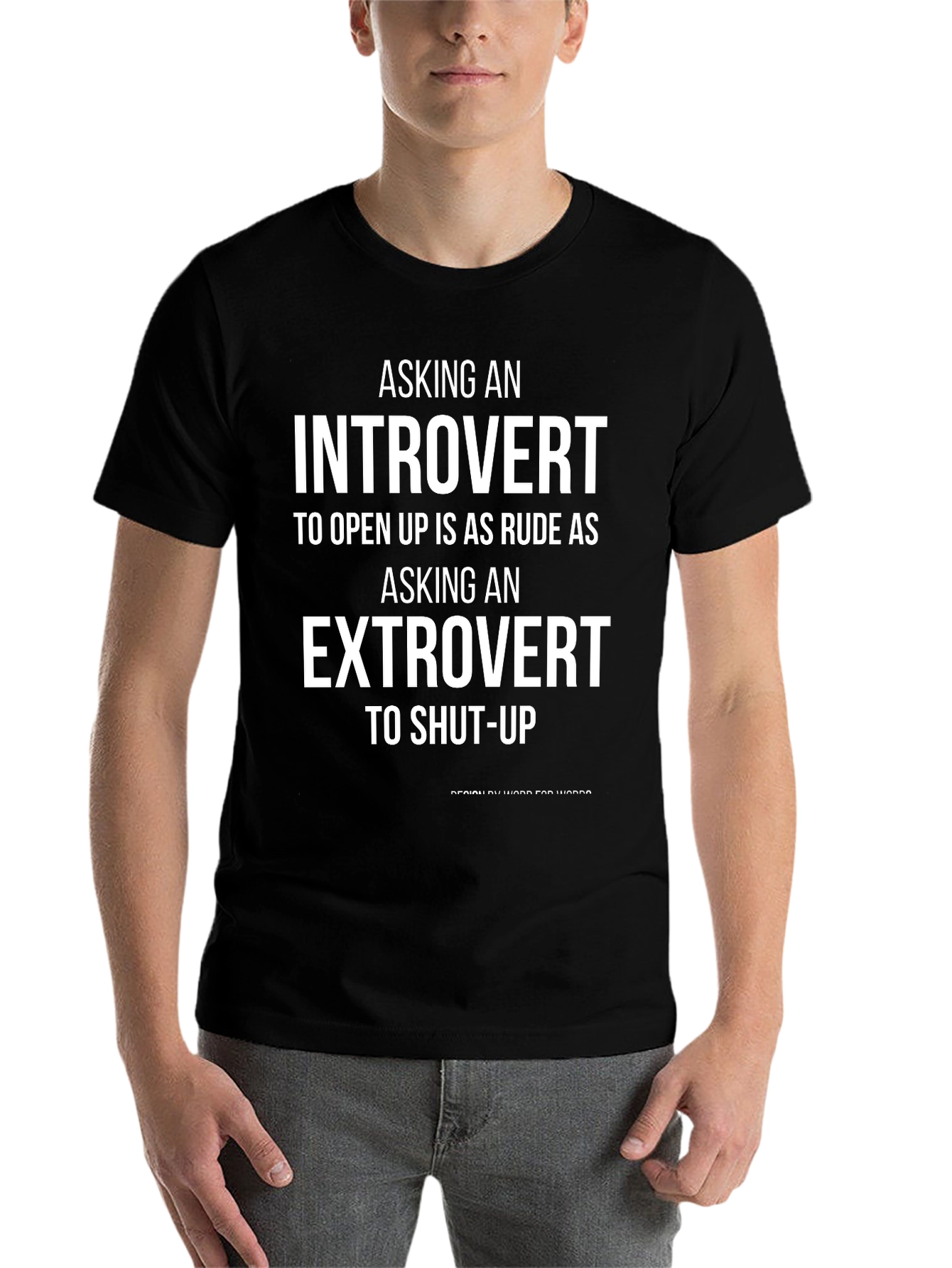 Black Introvert/Extrovert Statement T-Shirt view 7