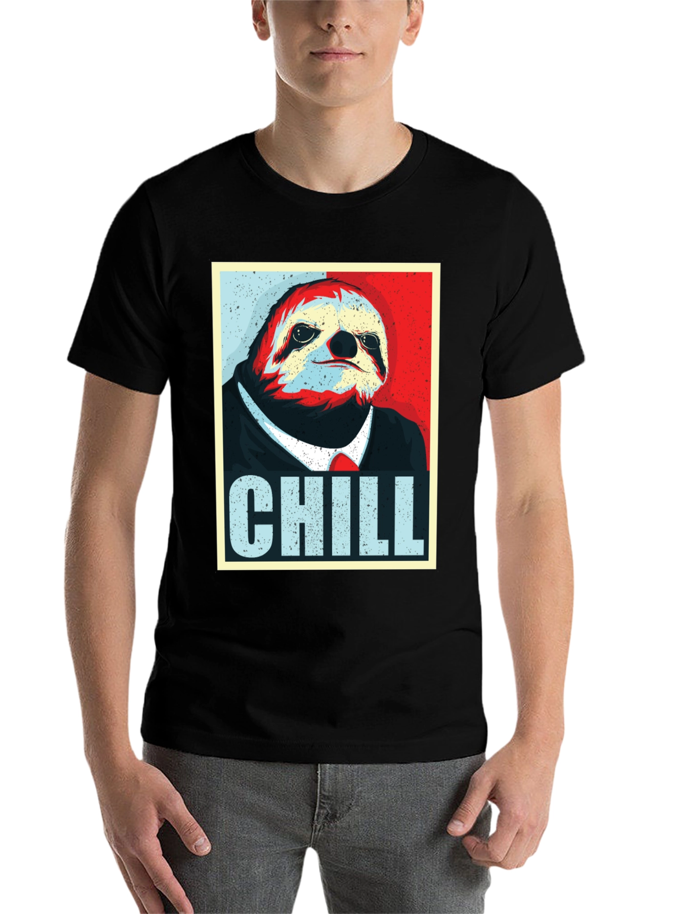 Black Chill Sloth Graphic Tee - Relaxed Fit view 7
