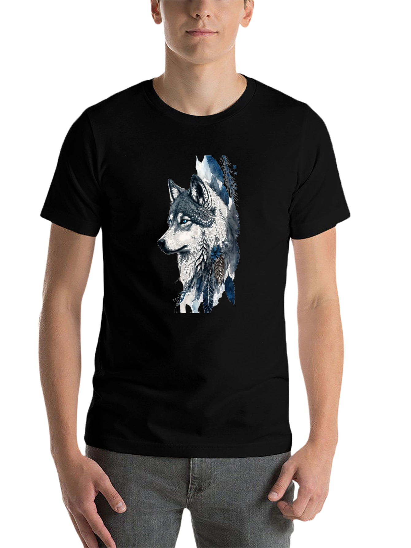 Black Wolf Graphic Print Tee - Stylish & Unique Design view 7