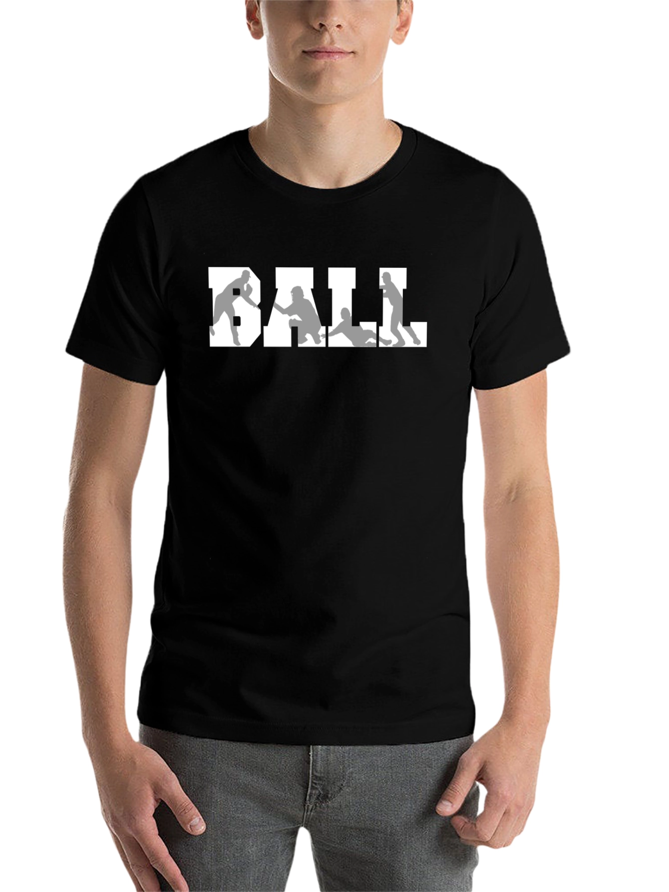 Black Baseball Graphic Tee - Black Crew Neck Shirt view 7
