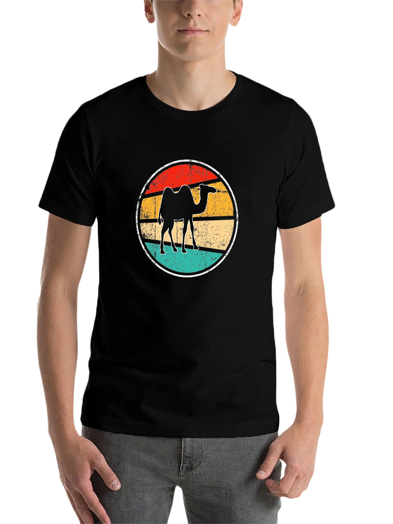 Black Retro Camel Graphic Tee - Black T-Shirt view 7