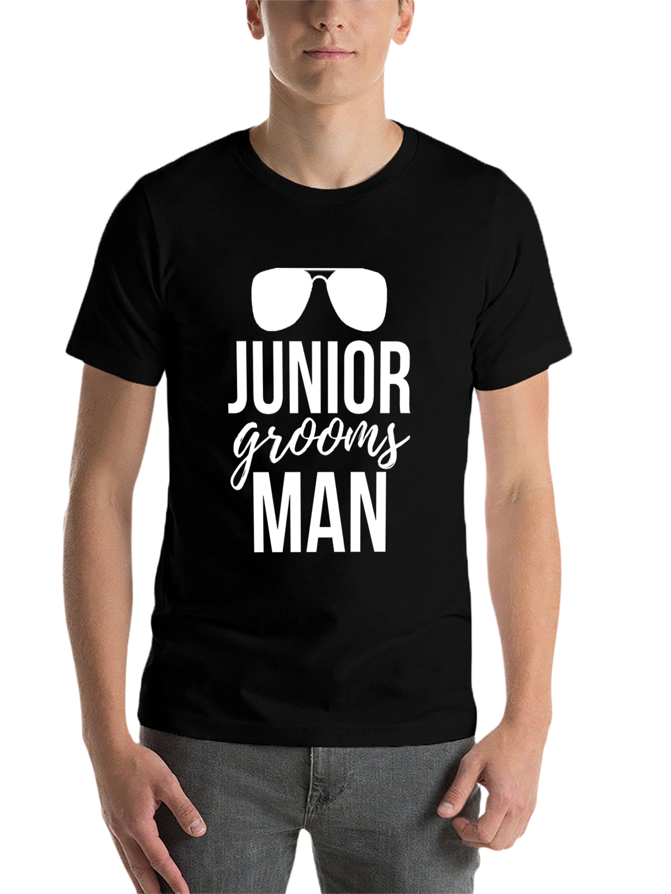 Black Junior Groomsman Graphic Tee view 7