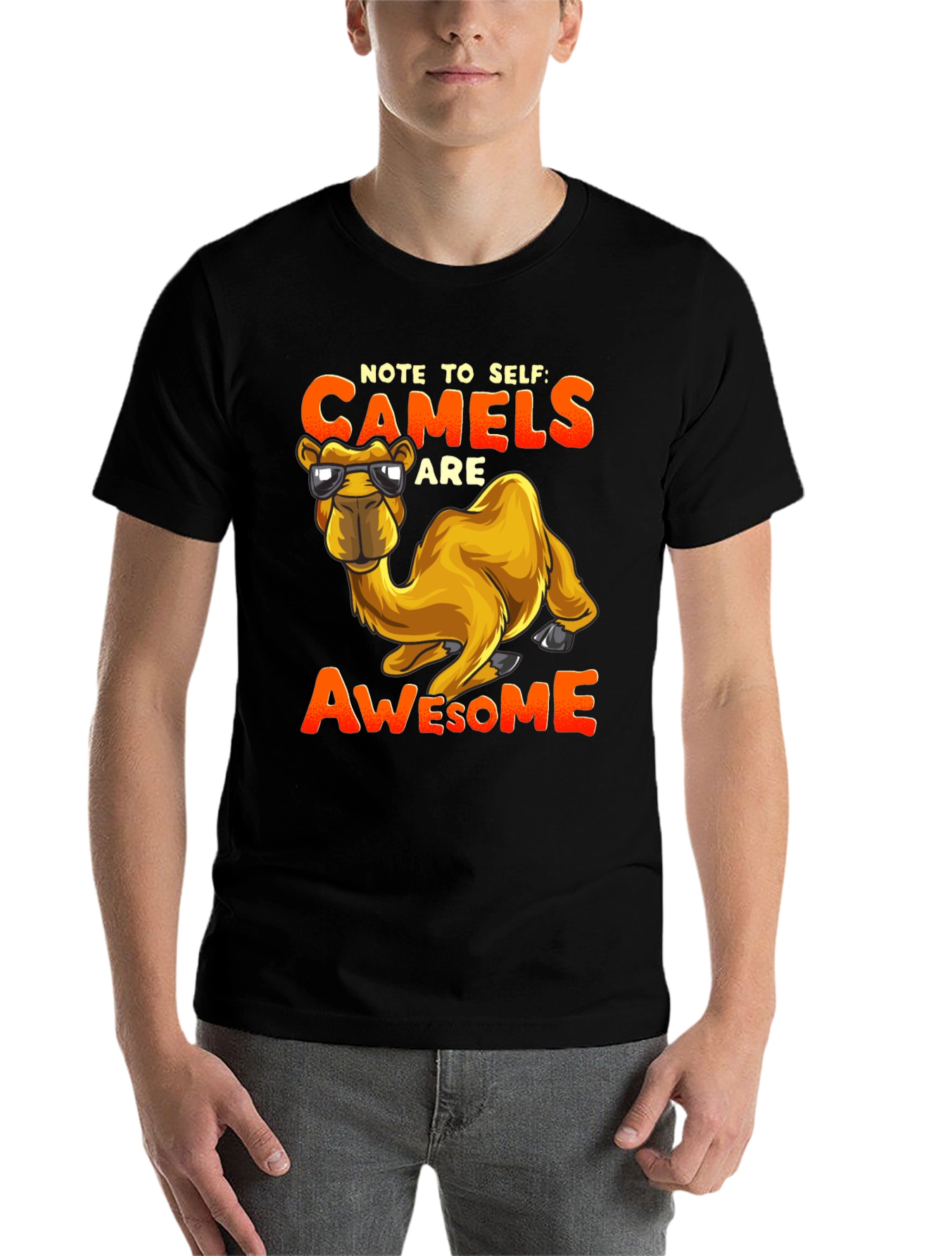 Black Note to Self Camels are Awesome T-Shirt view 7