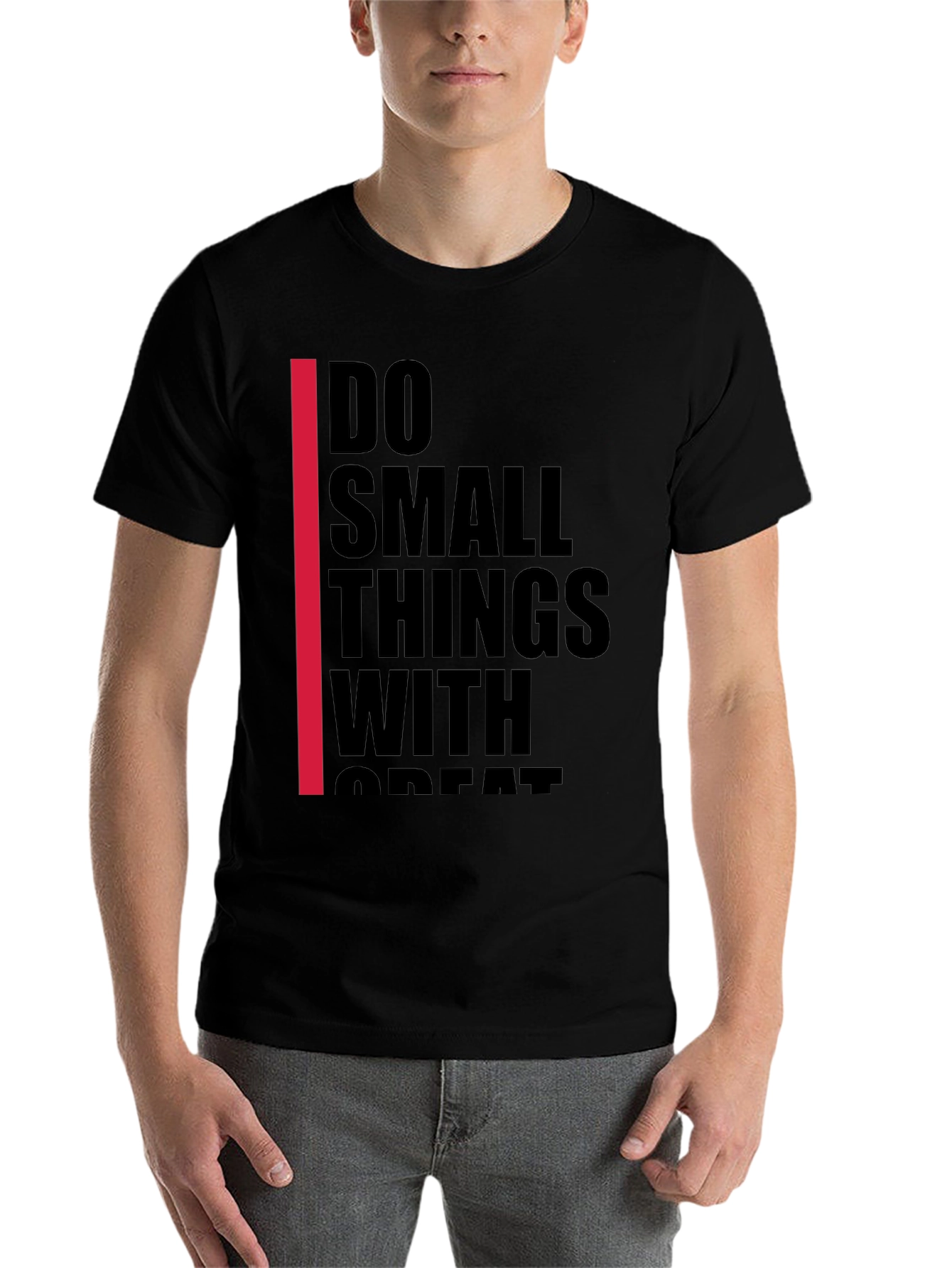 Black Inspirational Graphic Tee - Do Small Things With Great Love view 7