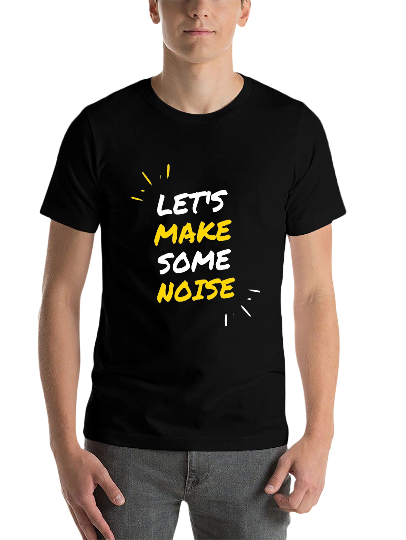Black Let's Make Some Noise Black Graphic Tee view 7