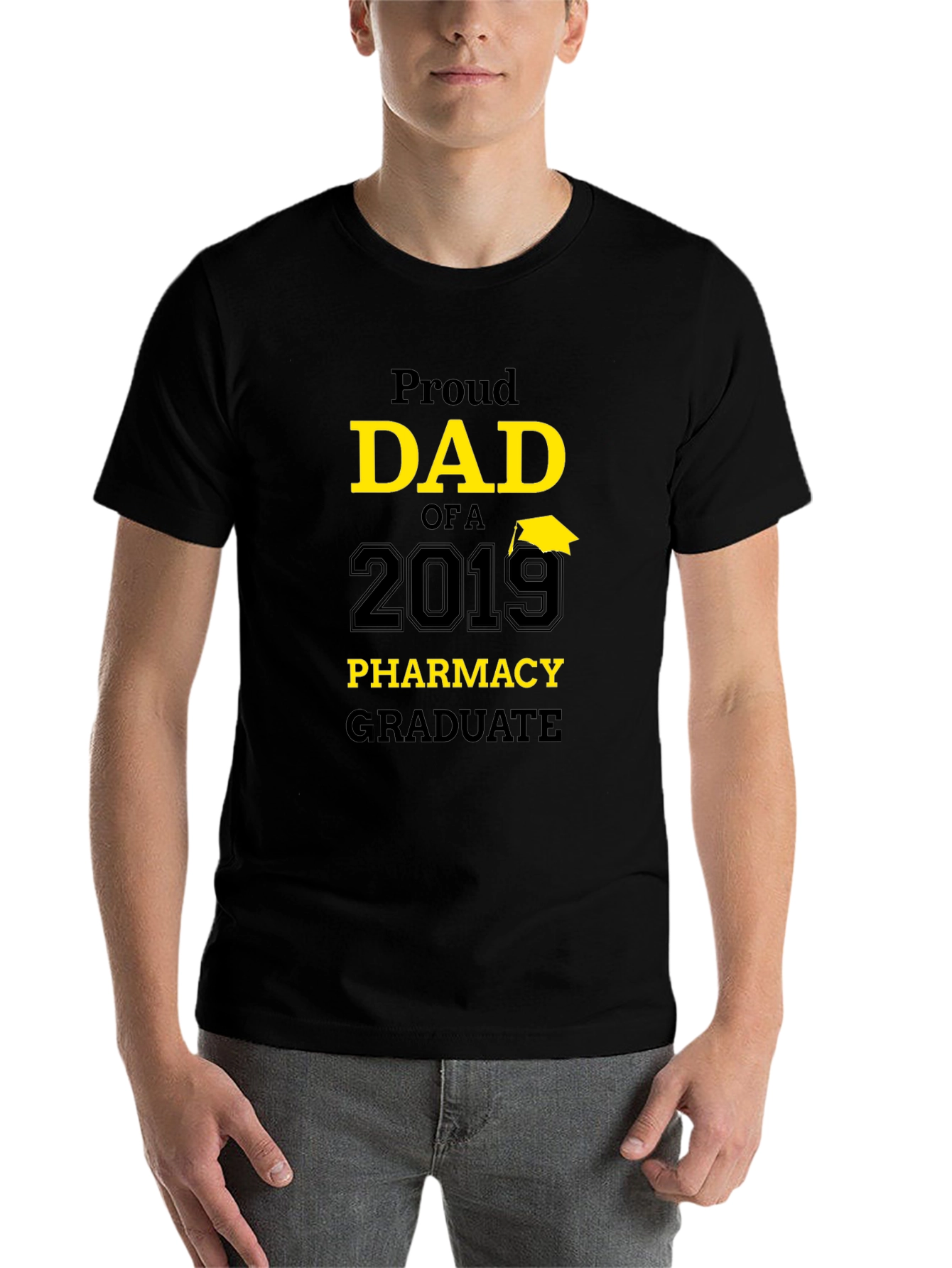 Black Proud Dad of a 2019 Pharmacy Graduate Black T-Shirt view 7