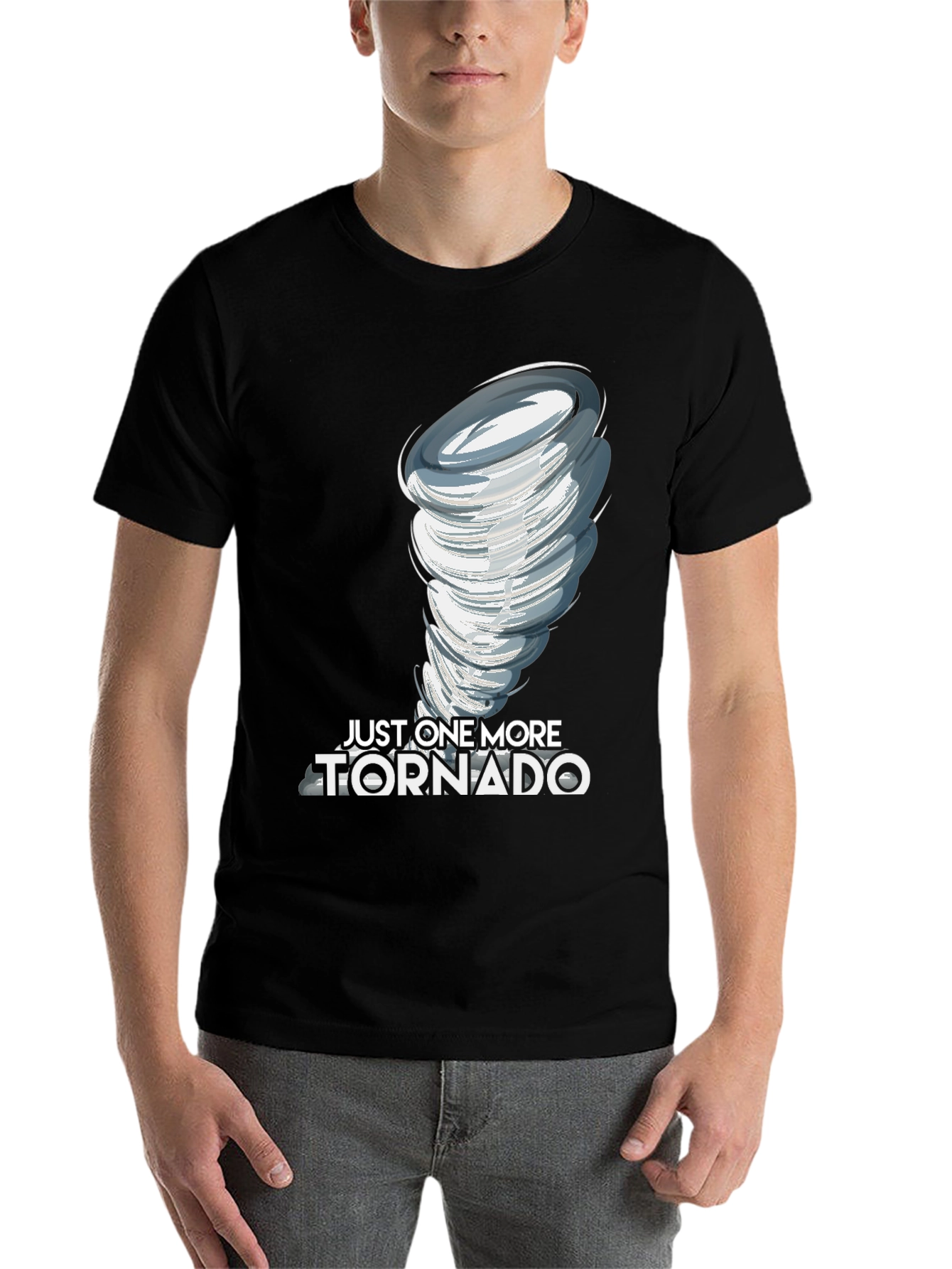 Black Just One More Tornado Black Graphic T-Shirt view 7