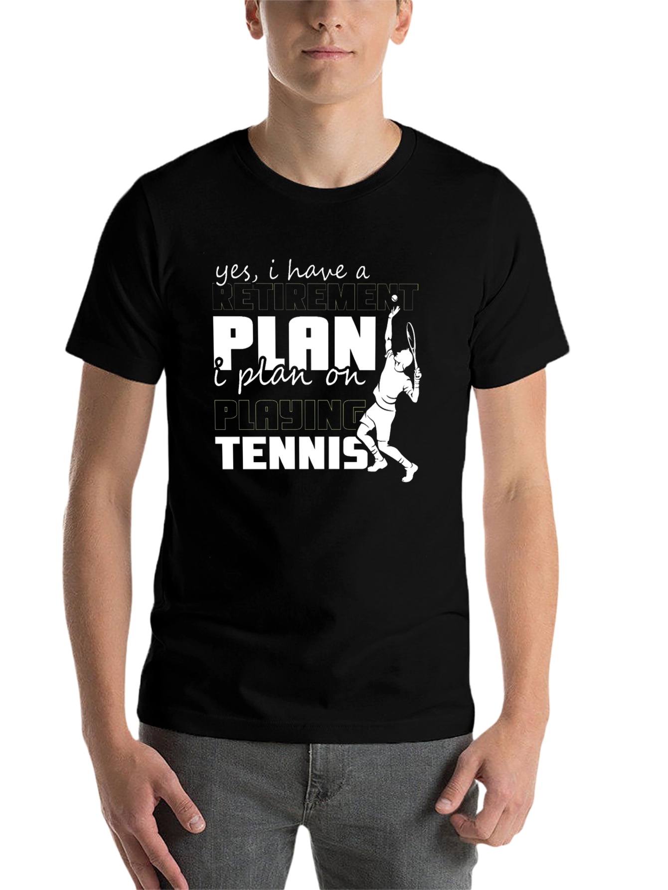 Black Funny Tennis Retirement Plan T-Shirt view 7