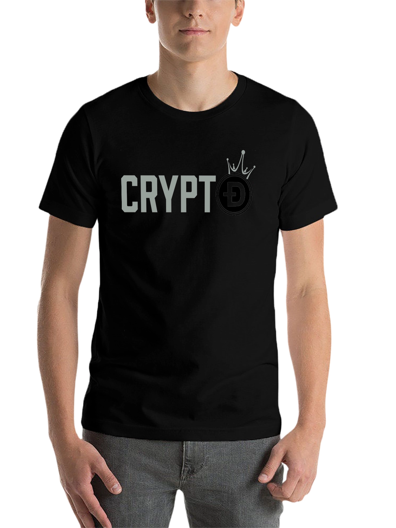 Black Crypto DOGE Crown T-Shirt - Black Graphic Tee view 7