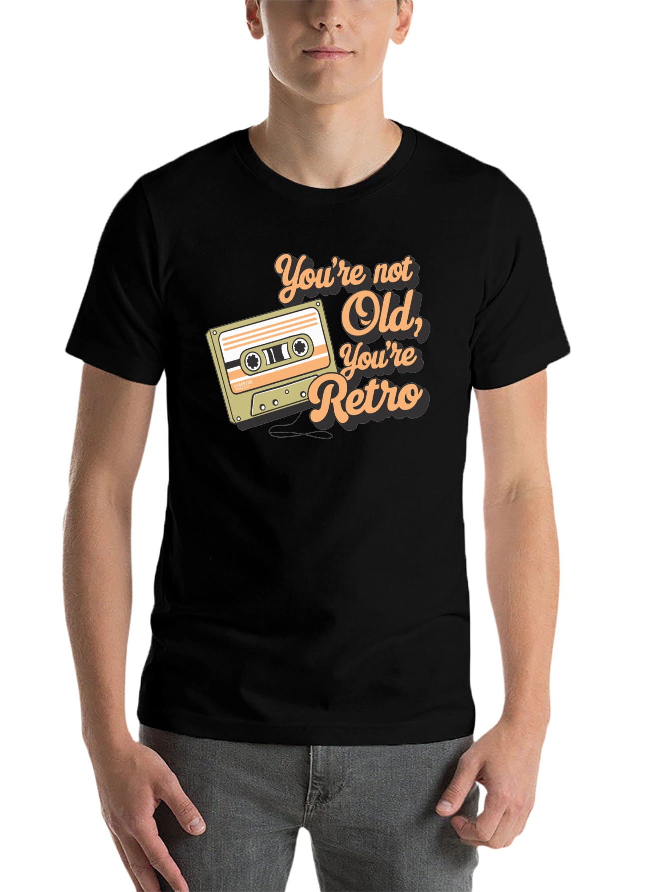 Black Retro Cassette Tape Graphic Tee - You're Not Old view 7