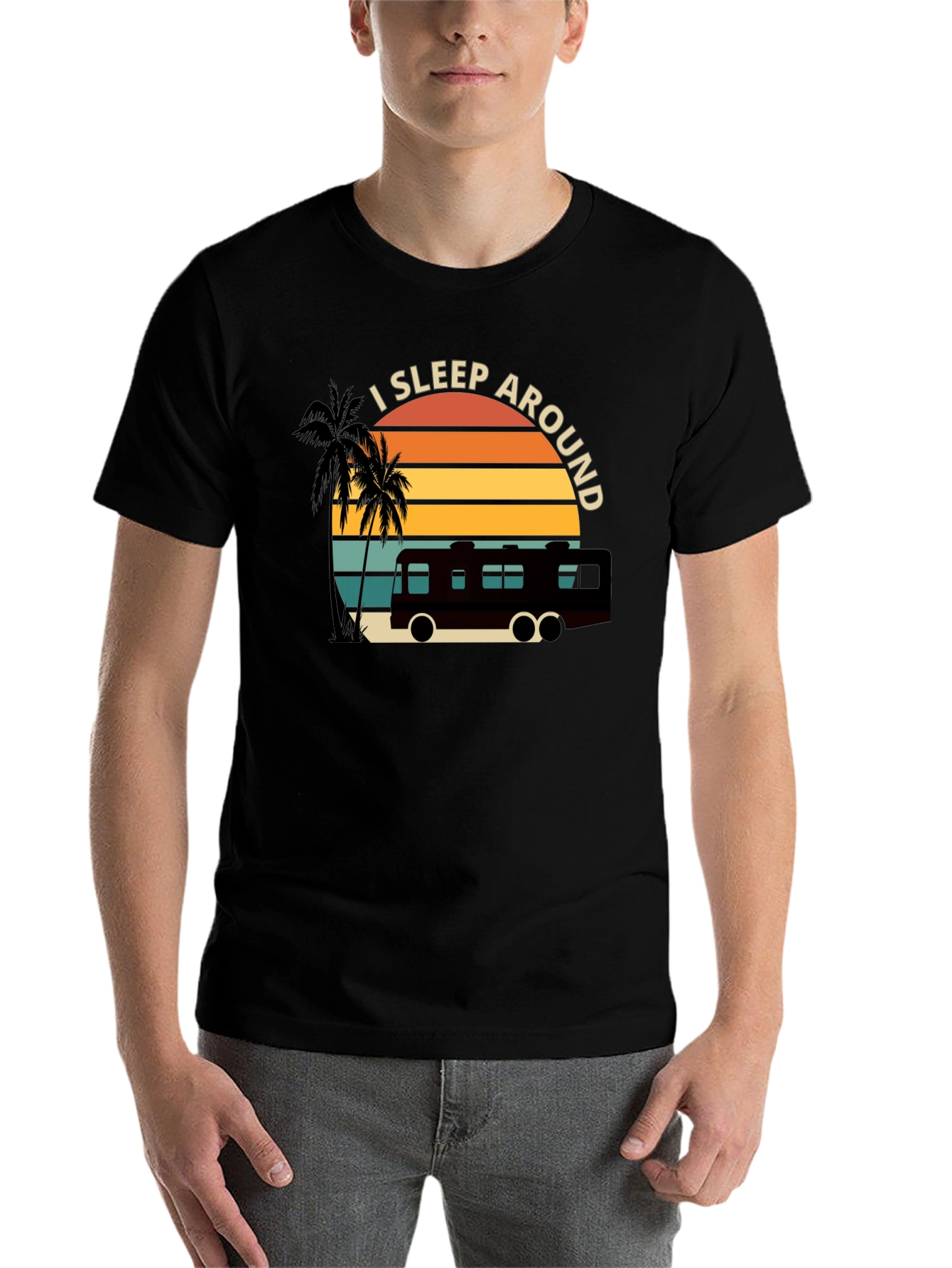 I Sleep Around RV T-Shirt - Black - 7