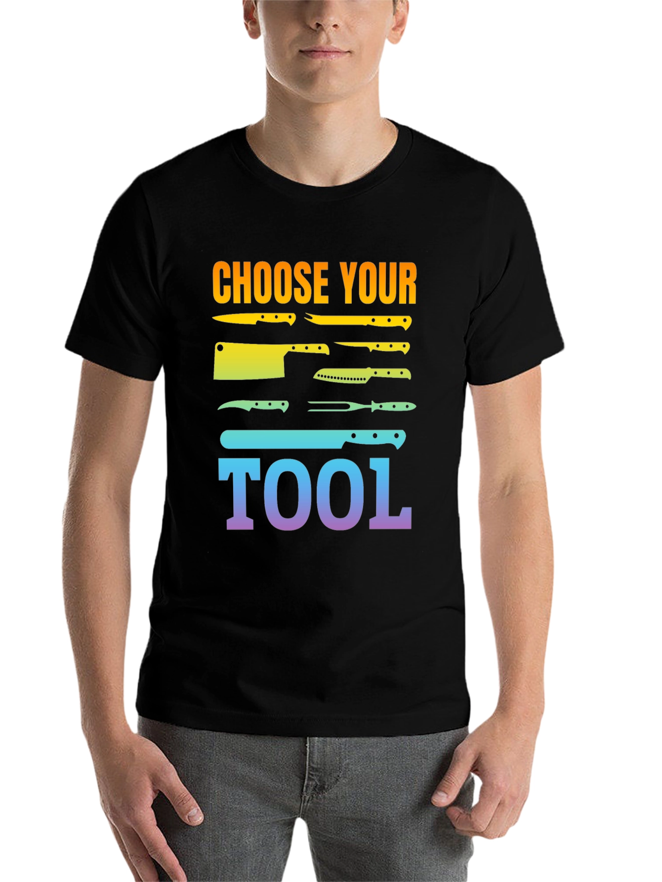 Black Choose Your Tool Knife T-Shirt - Culinary Chef Gift view 7