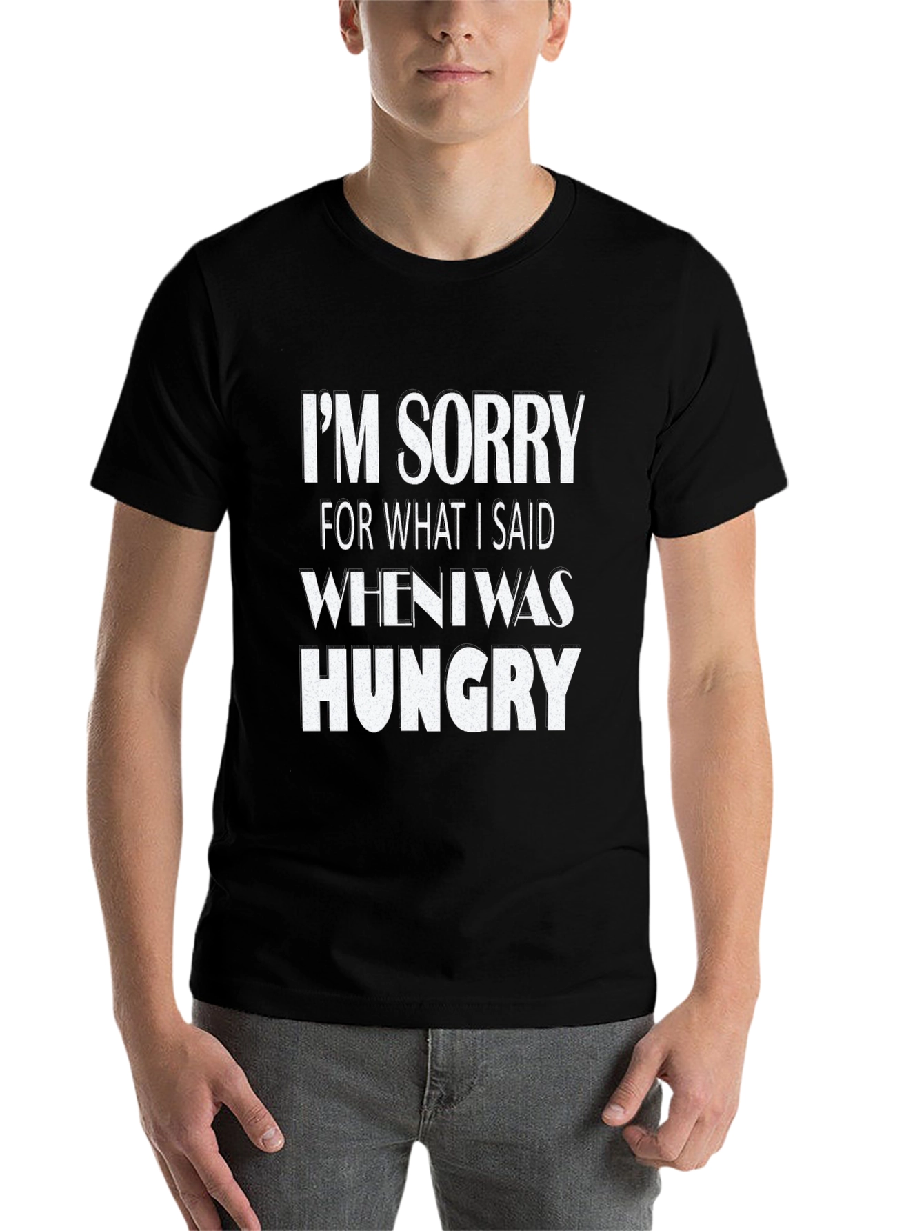 Black I'm Sorry When Hungry Black Graphic Tee view 7