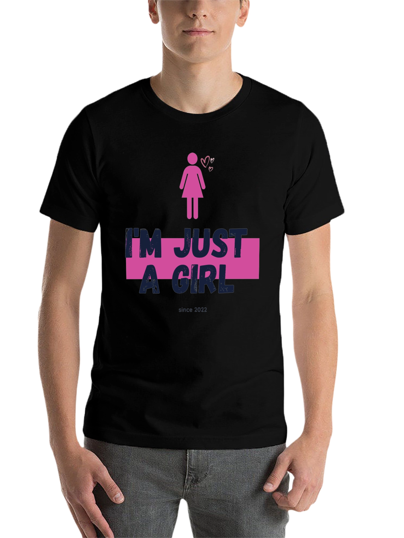 Black I'm Just A Girl Black Tee view 7